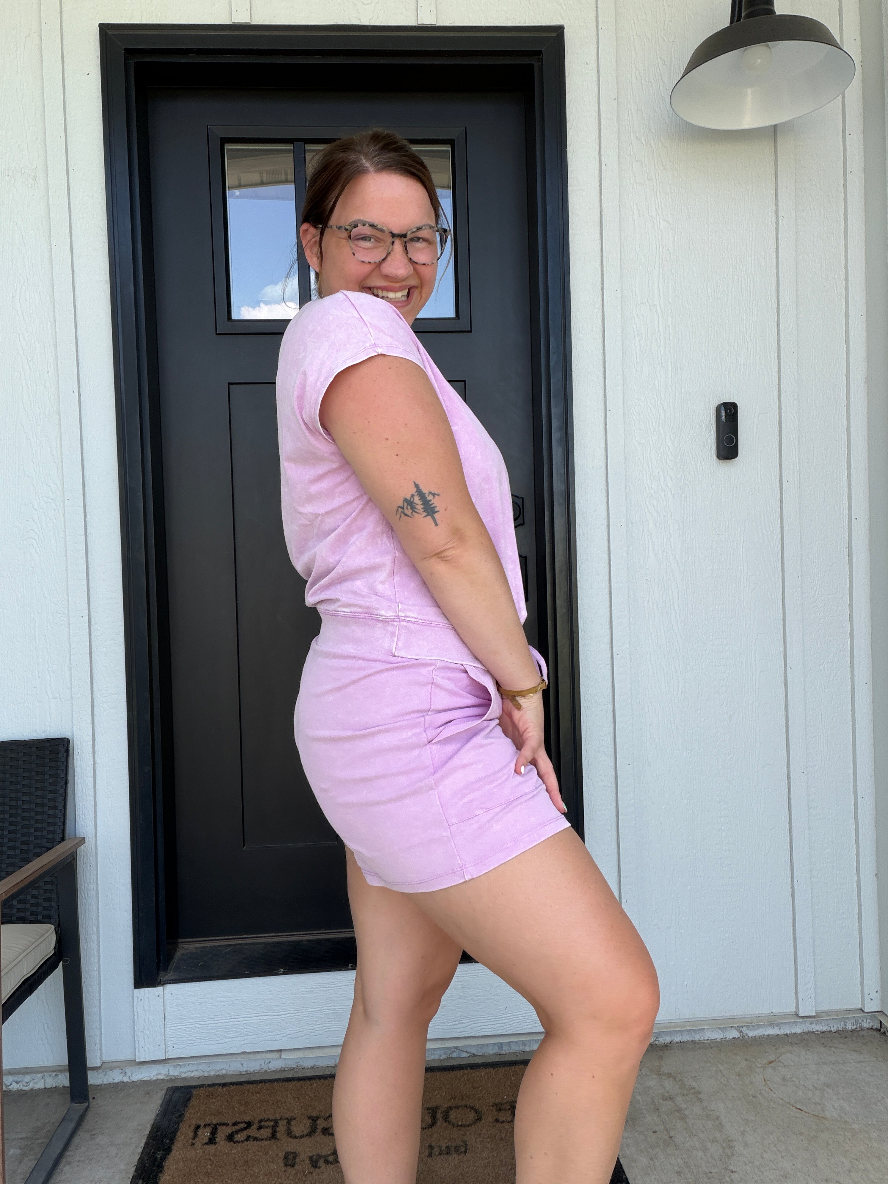 LAS Mineral Wash Drawstring Shorts Set