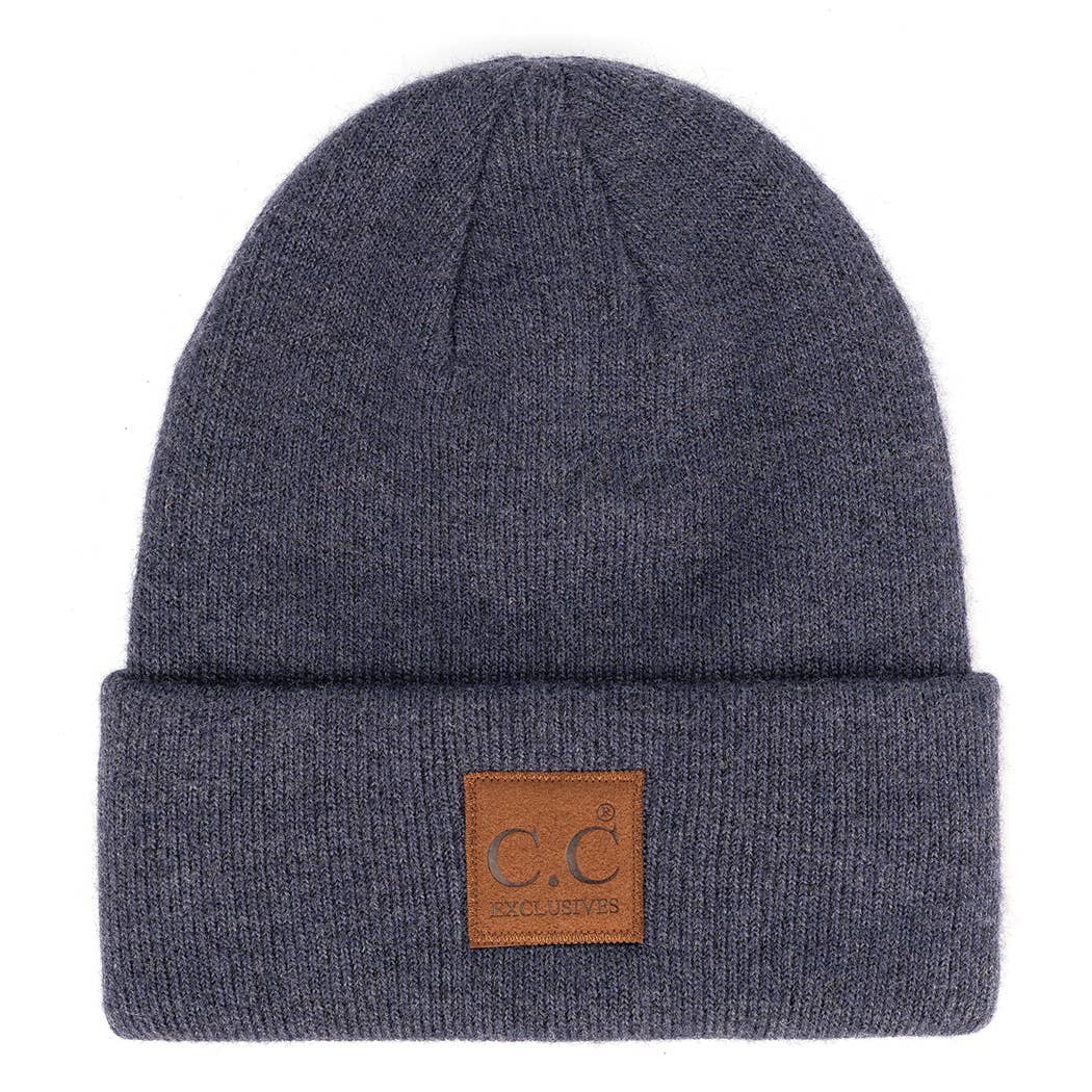 Heather Knit Classic Beanie Hat