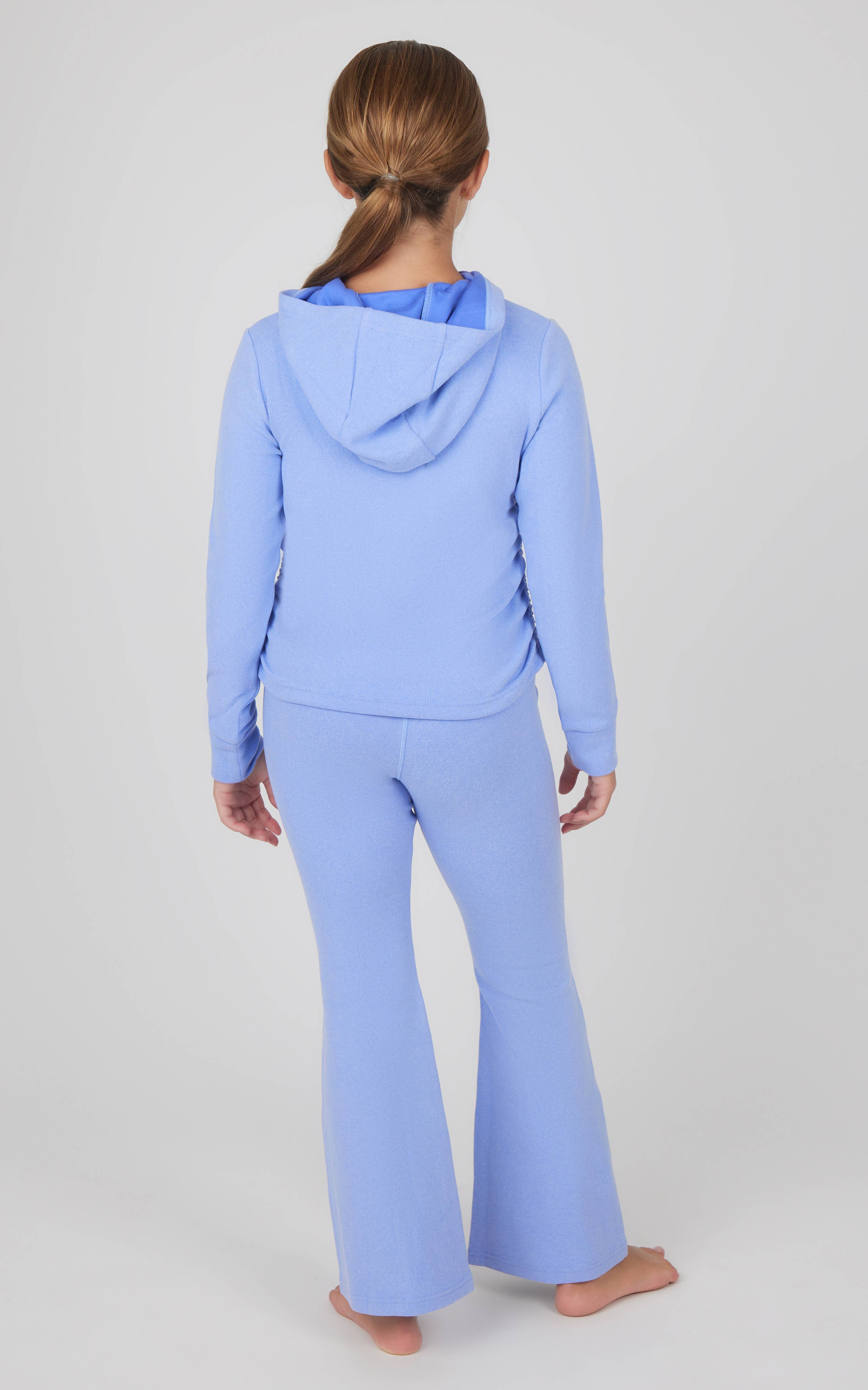 Yogalicious Tween Girls Melange Hoodie and Flare Pant Set