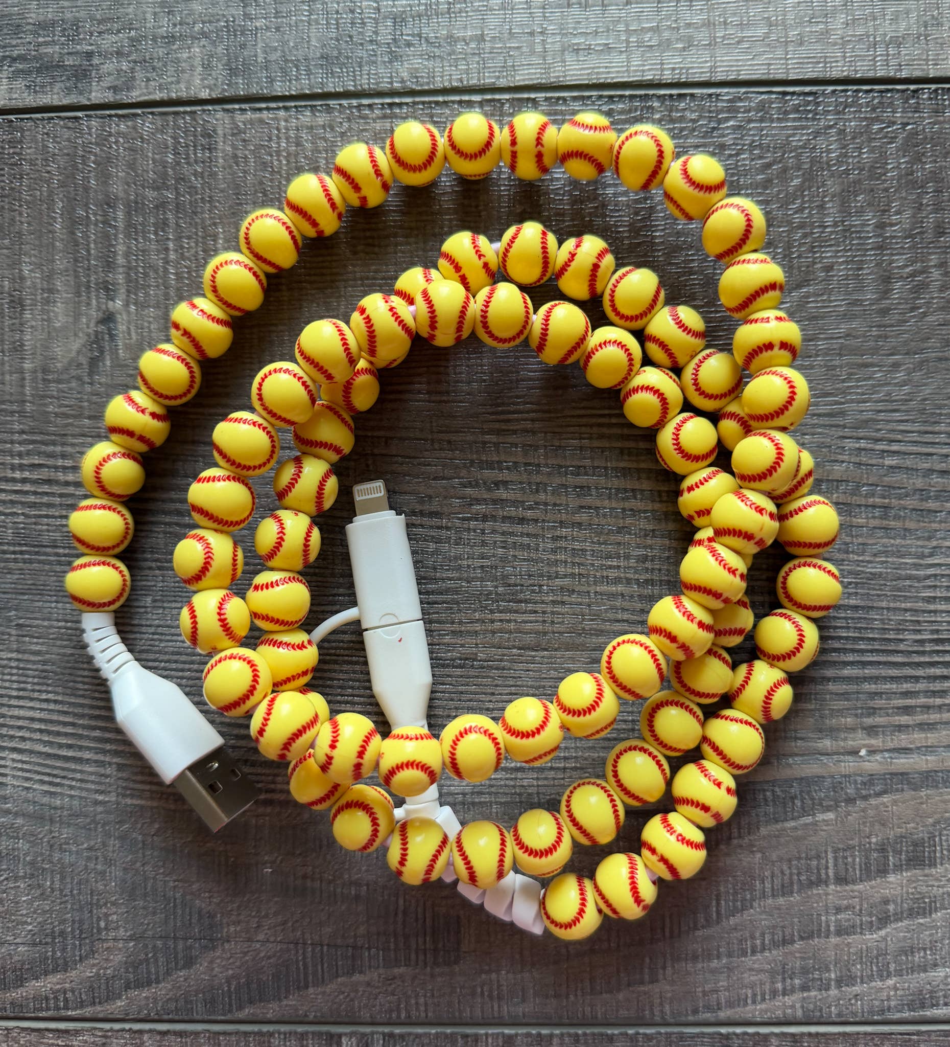Beaded Phone Charger with Lightning & USB-C Cable Sports