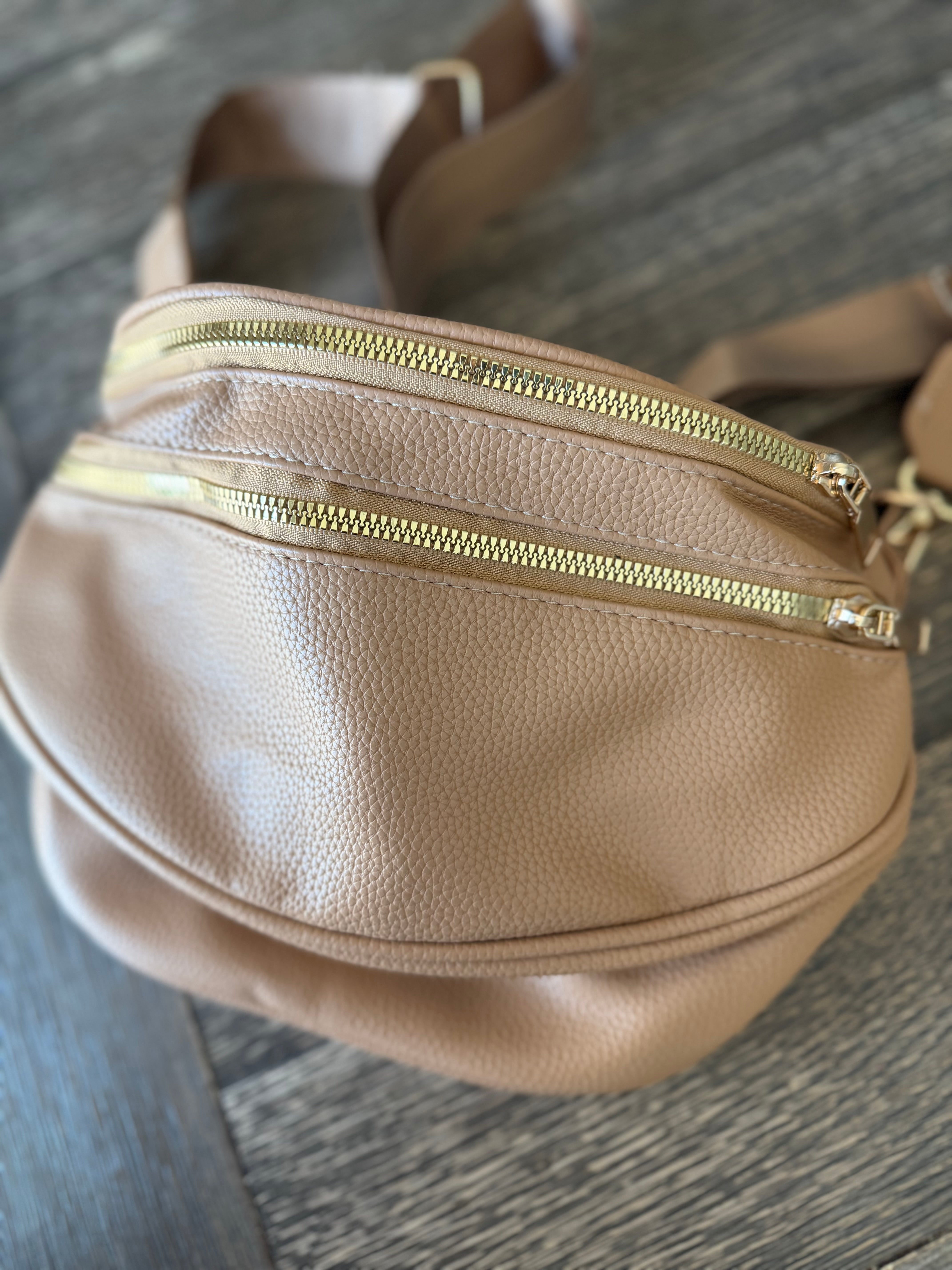 Vegan Leather Multi Pocket Crossbody Bag