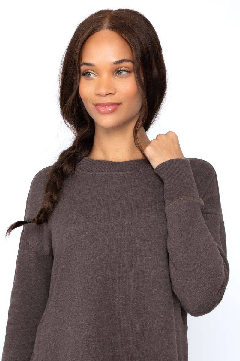 Women's Lux Fleece Stone Wash Crew Neck Sweatshirt