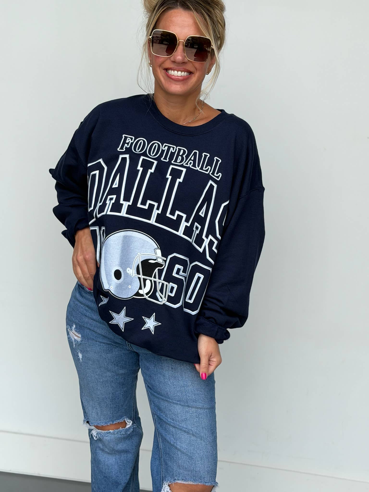 Dallas Oversized Print Sweatshirt