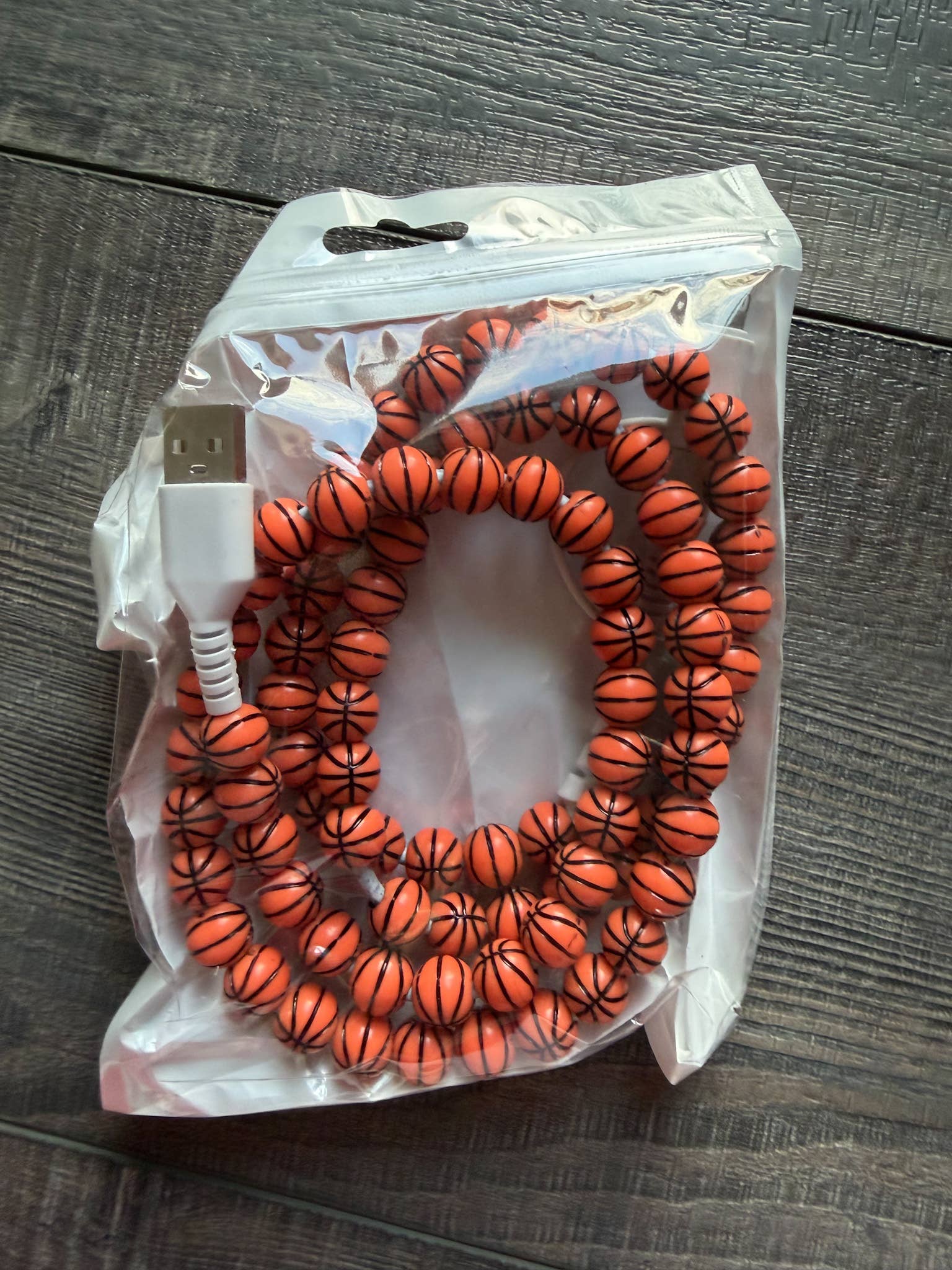 Beaded Phone Charger with Lightning & USB-C Cable Sports