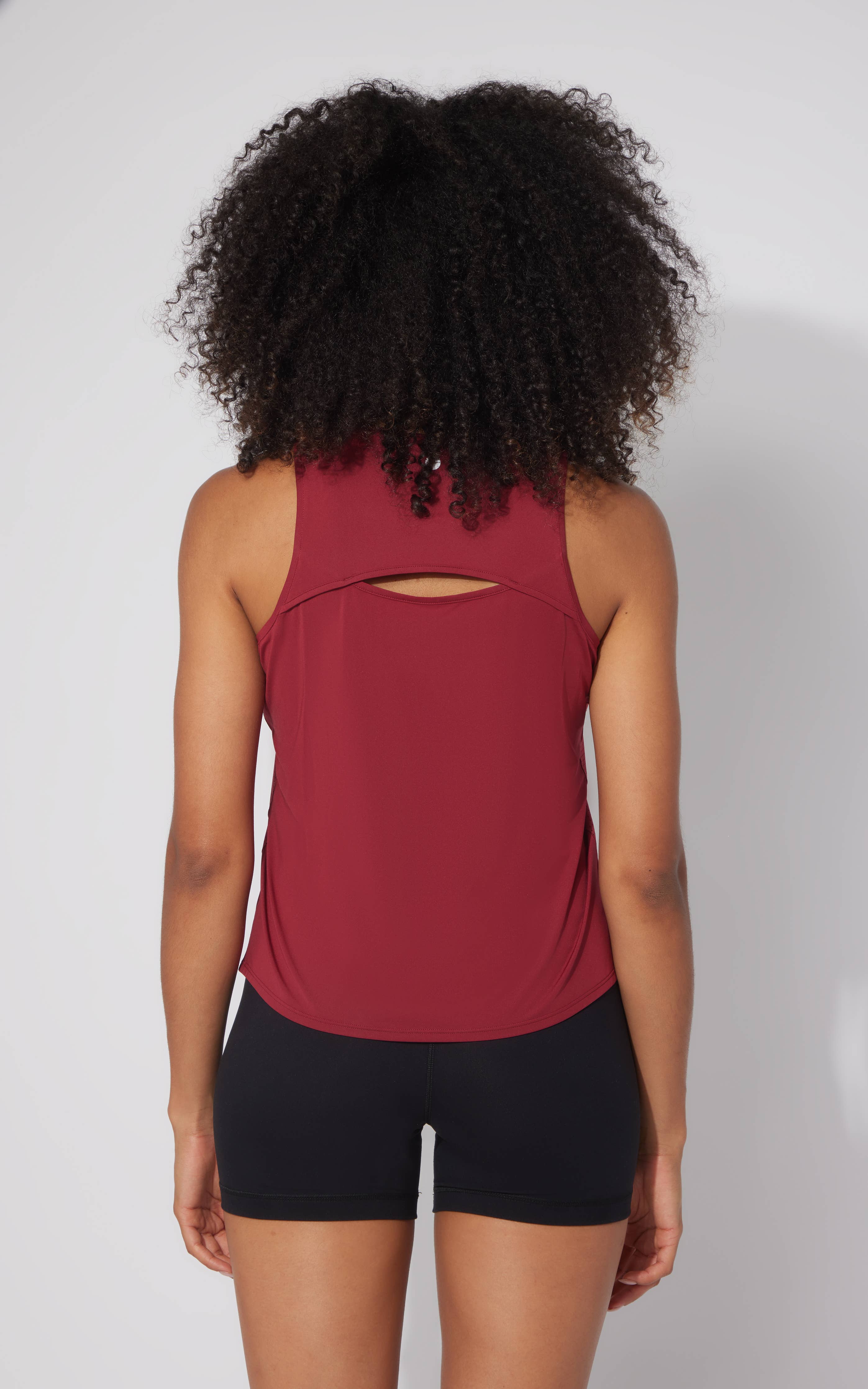 Women's Laser Cut Active Tank Top with Cutout Back