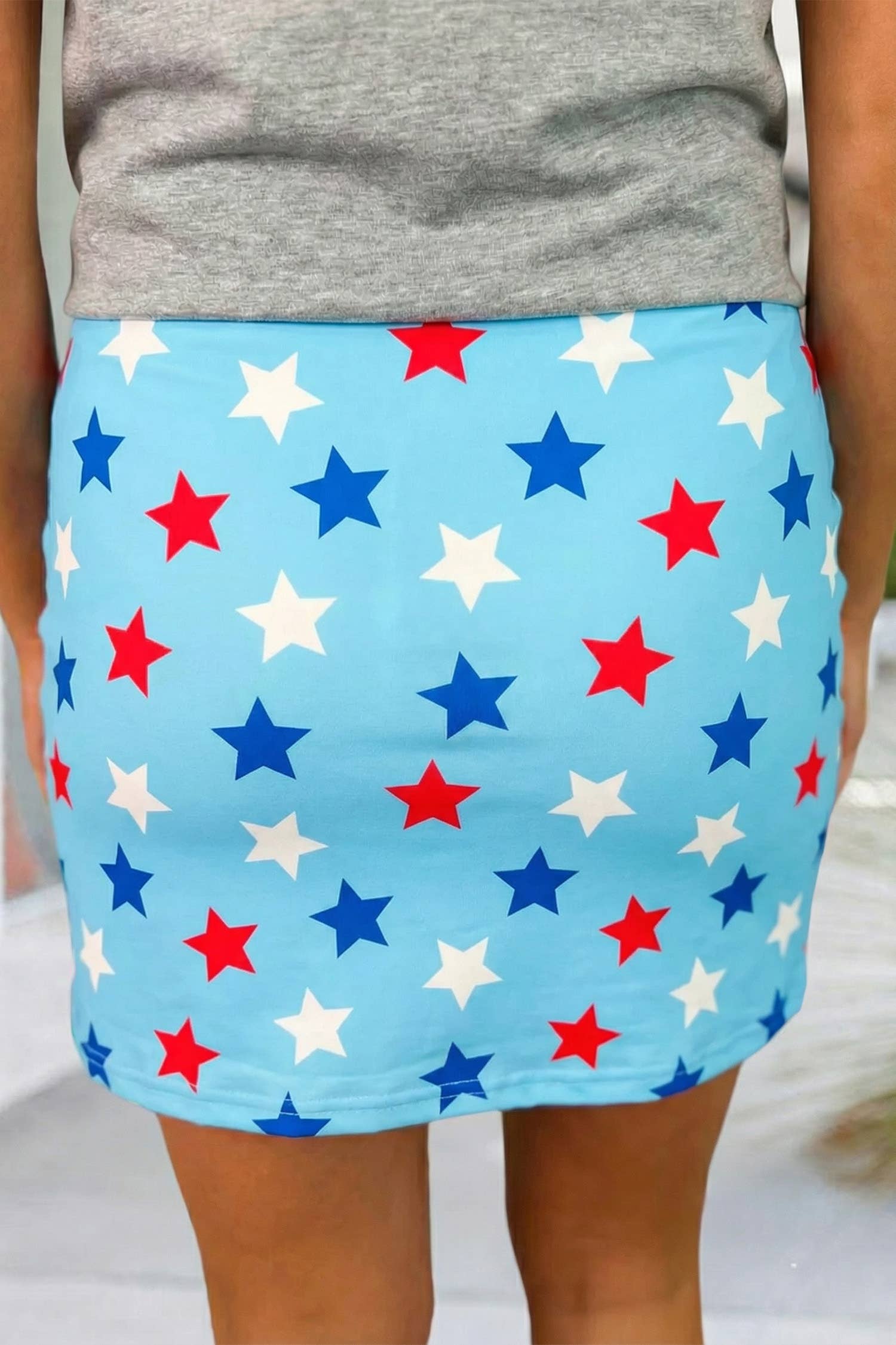 Patriotic Star Beaded Drawstring Skort