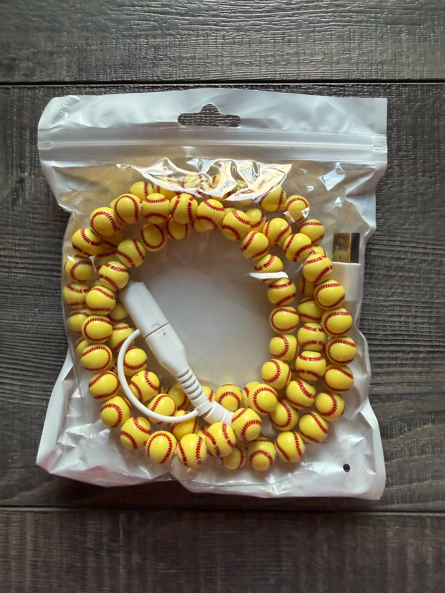 Beaded Phone Charger with Lightning & USB-C Cable Sports