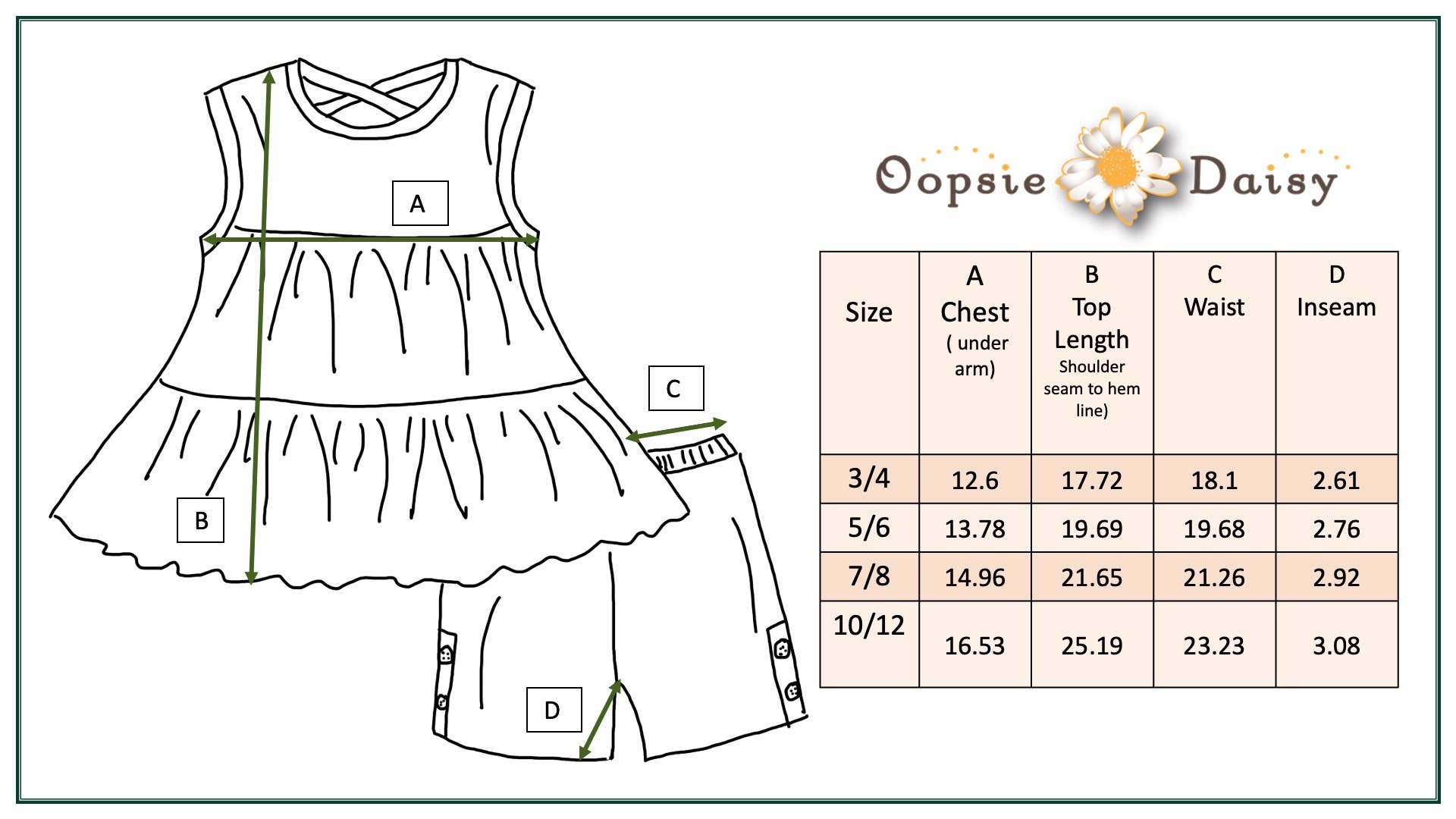 Girls Retro Flower Summer Short Set