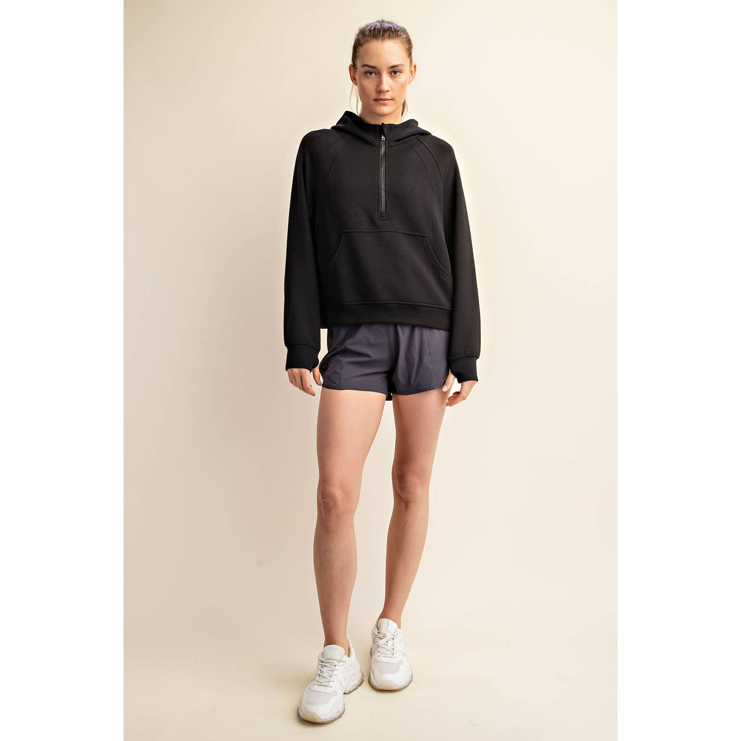 MODAL SCUBA QUARTER ZIP HODDIE JACKET