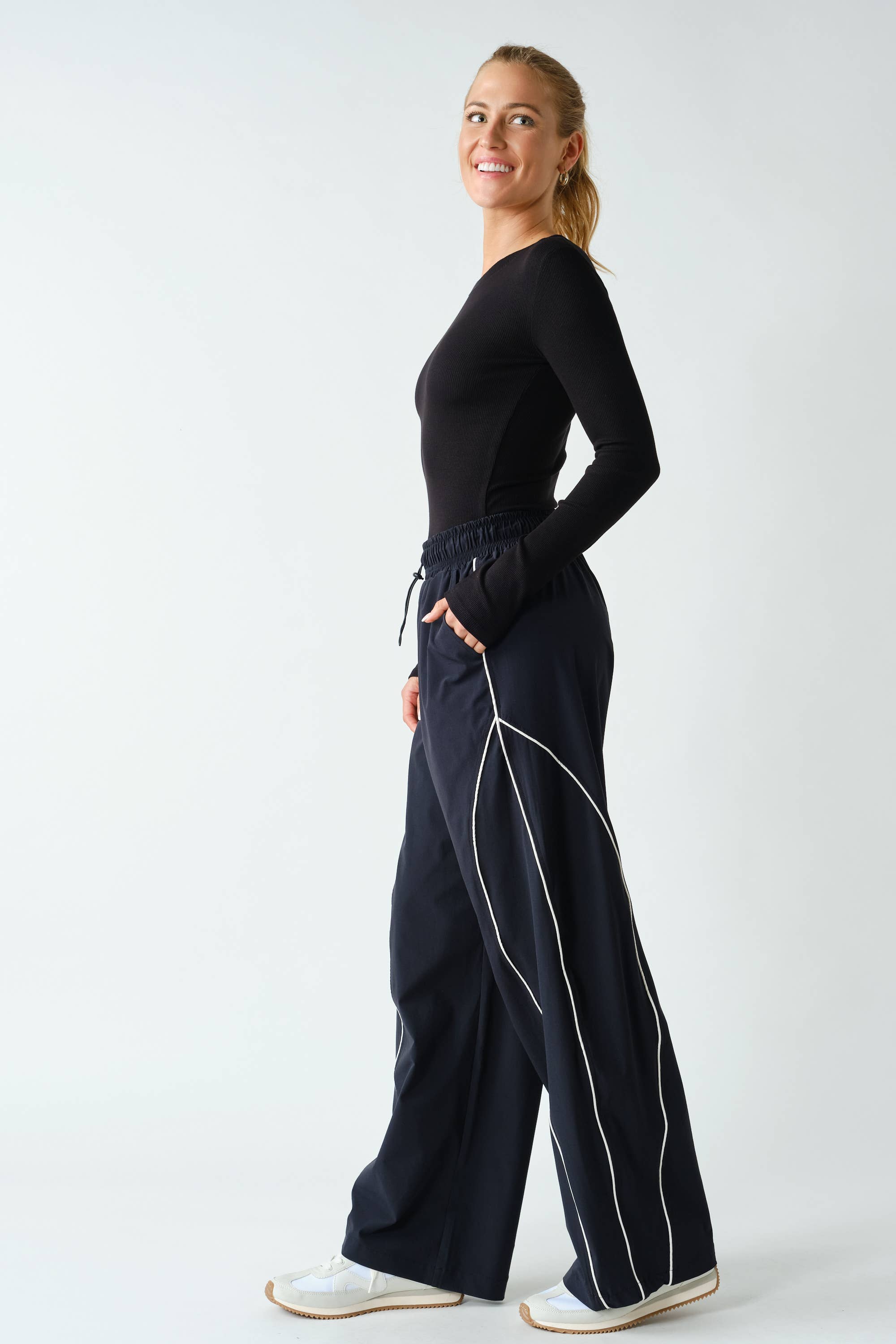 Mindy Essential Long-Sleeved Micro-Ribbed Top