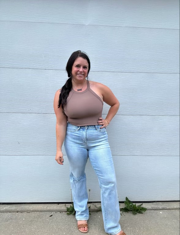 The Opal Ribbed Cropped Tank (XL-3XL)