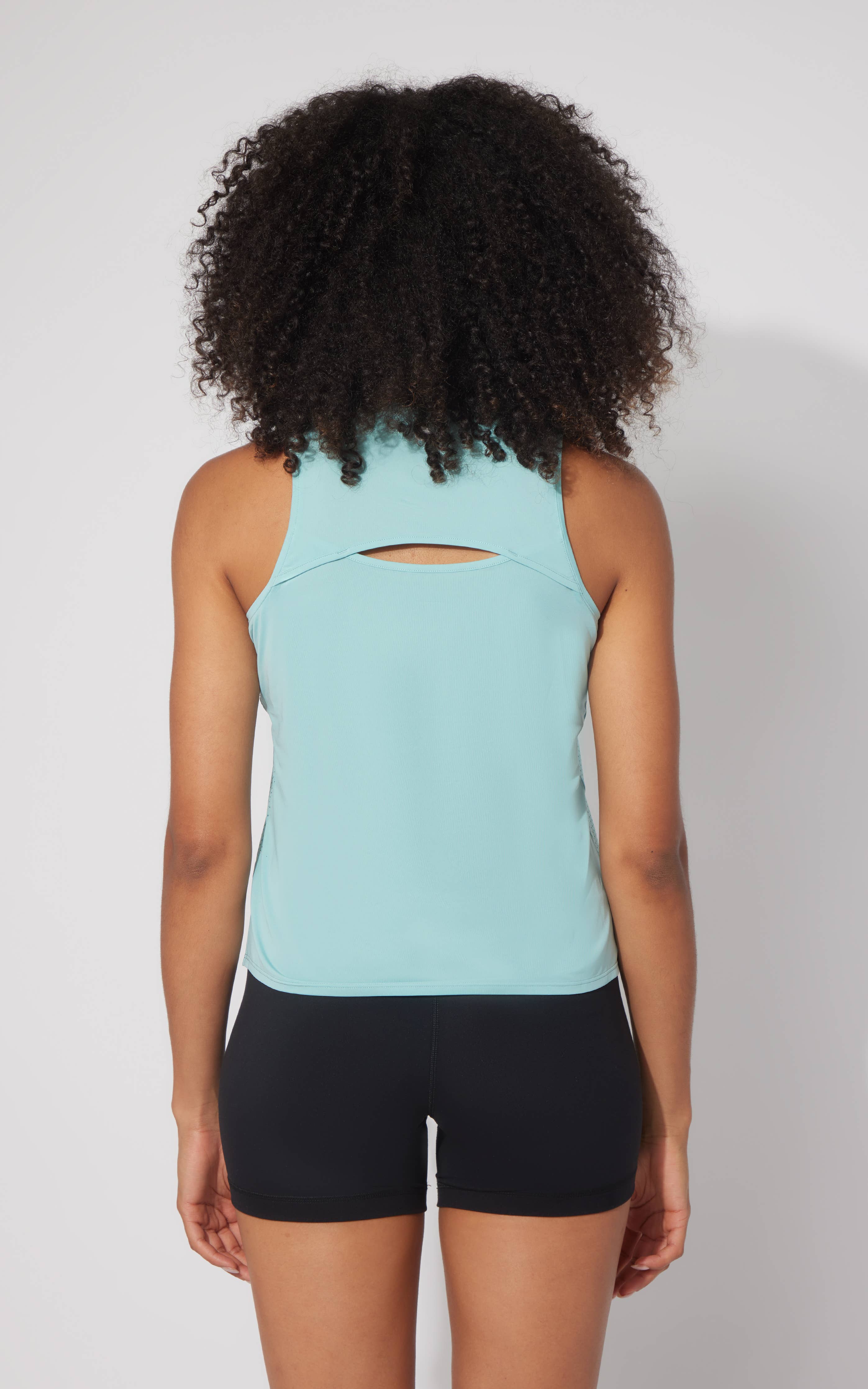 Women's Laser Cut Active Tank Top with Cutout Back