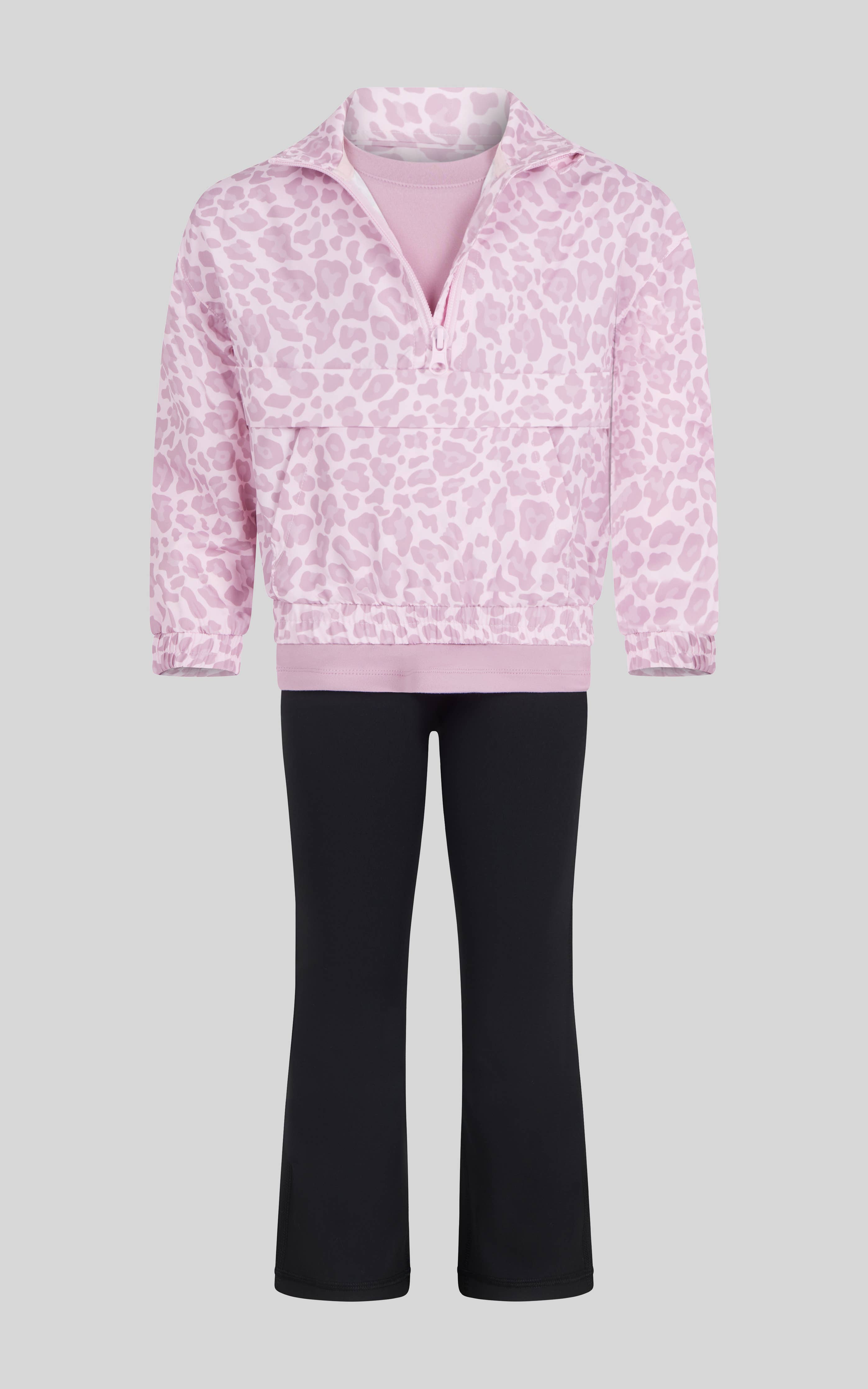 Toddler Girls Half Zip Windbreaker, Tee, Flare - 3 PC SET