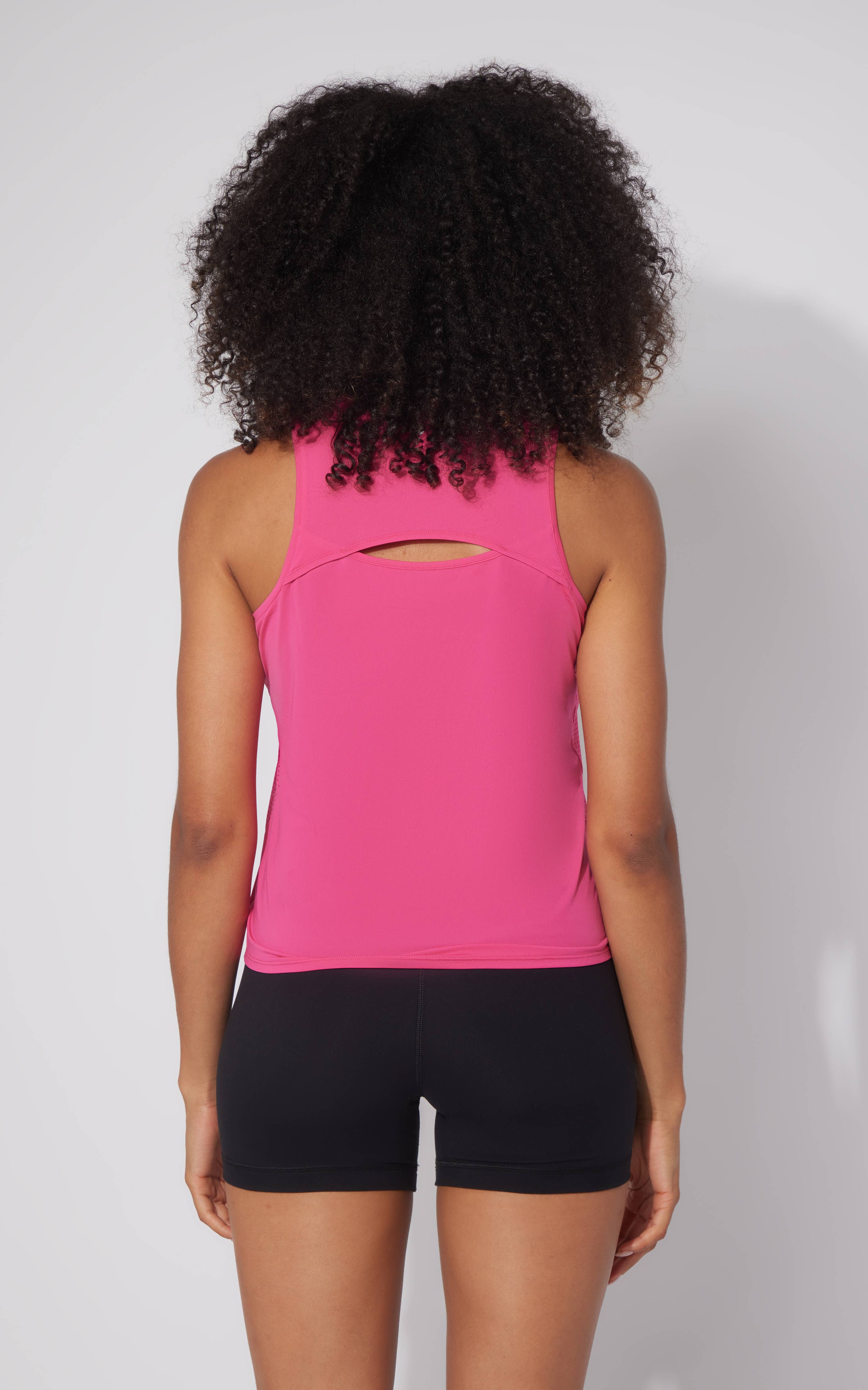 Women's Laser Cut Active Tank Top with Cutout Back