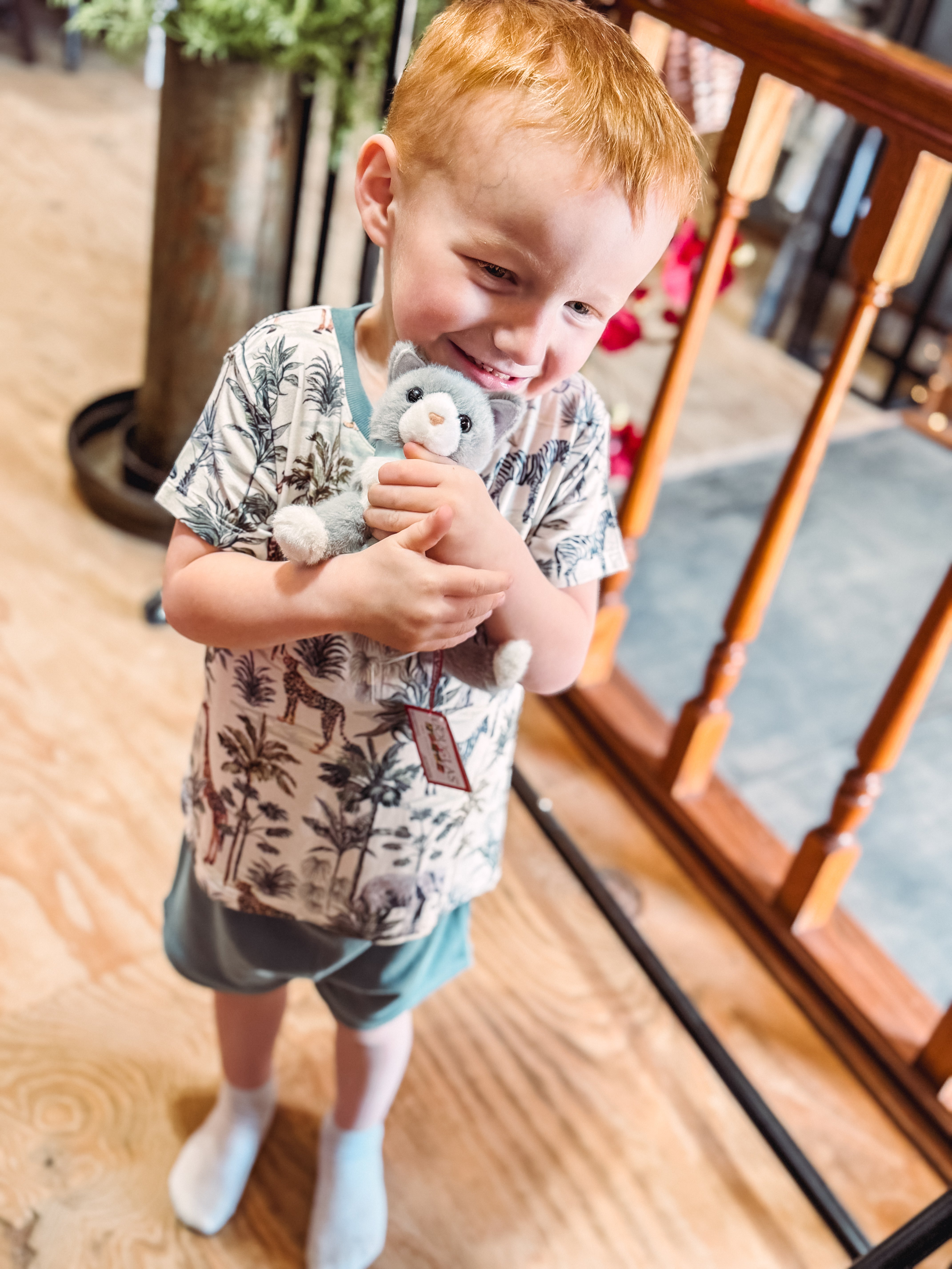 Jungle Safari Baby Boy Bamboo-Cotton Top & Shorts Set