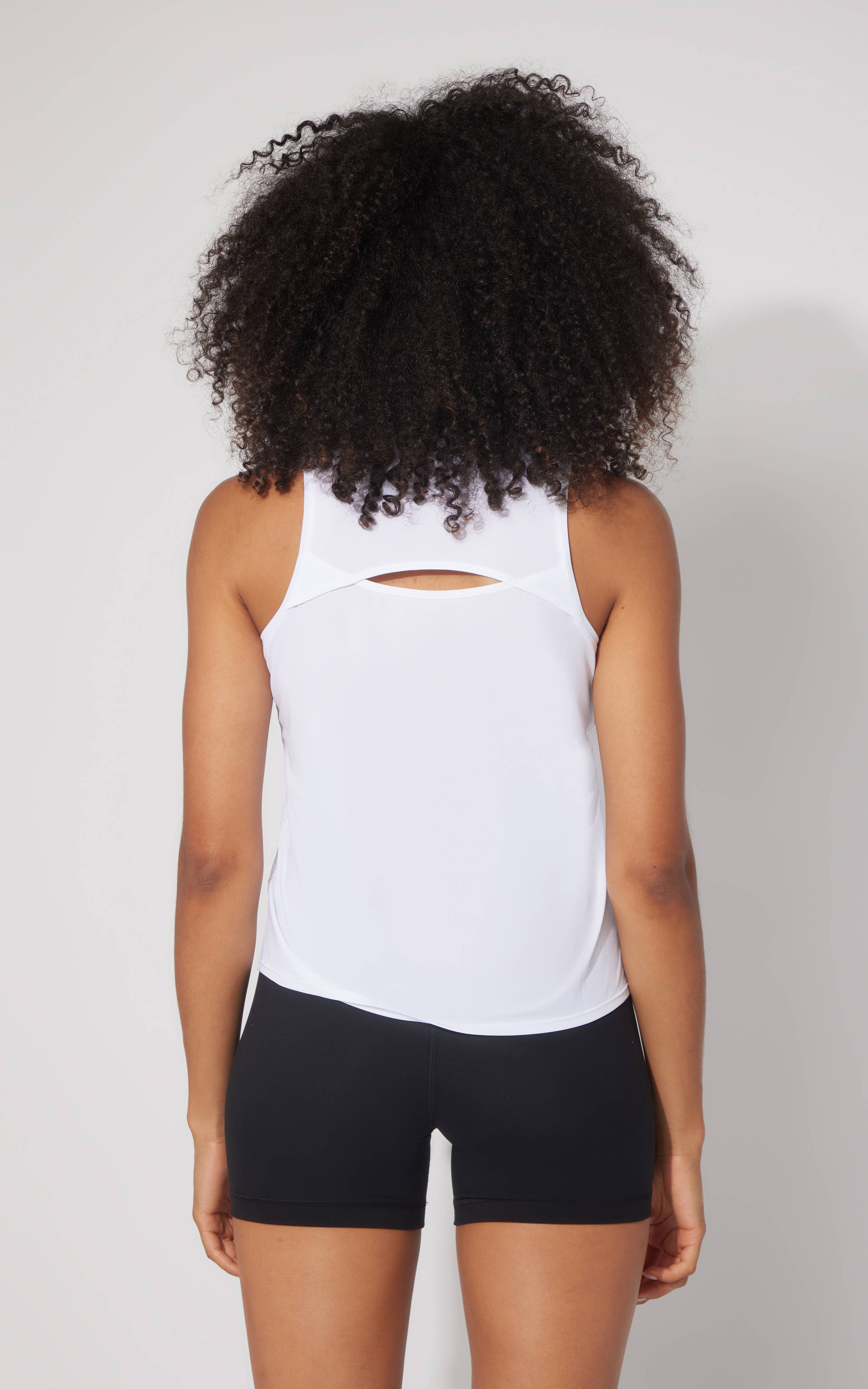 Women's Laser Cut Active Tank Top with Cutout Back