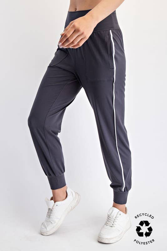 High Waist Butter Soft Piping Jogger Pant