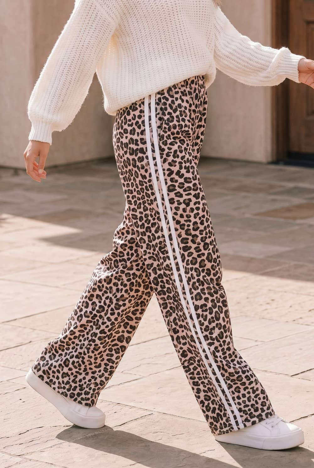 Leslie Leopard Print Wide Leg Pants