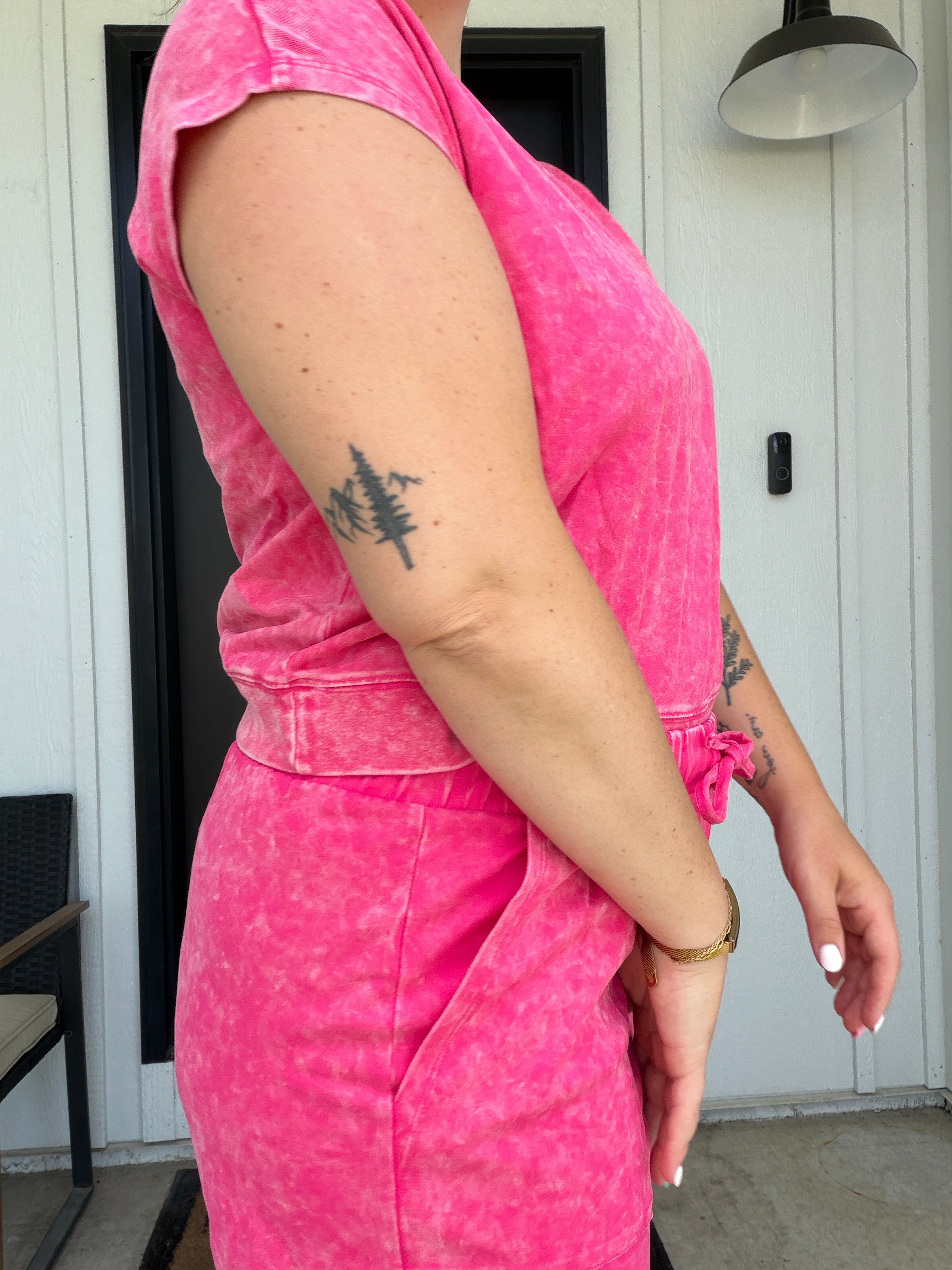 LAS Mineral Wash Drawstring Shorts Set