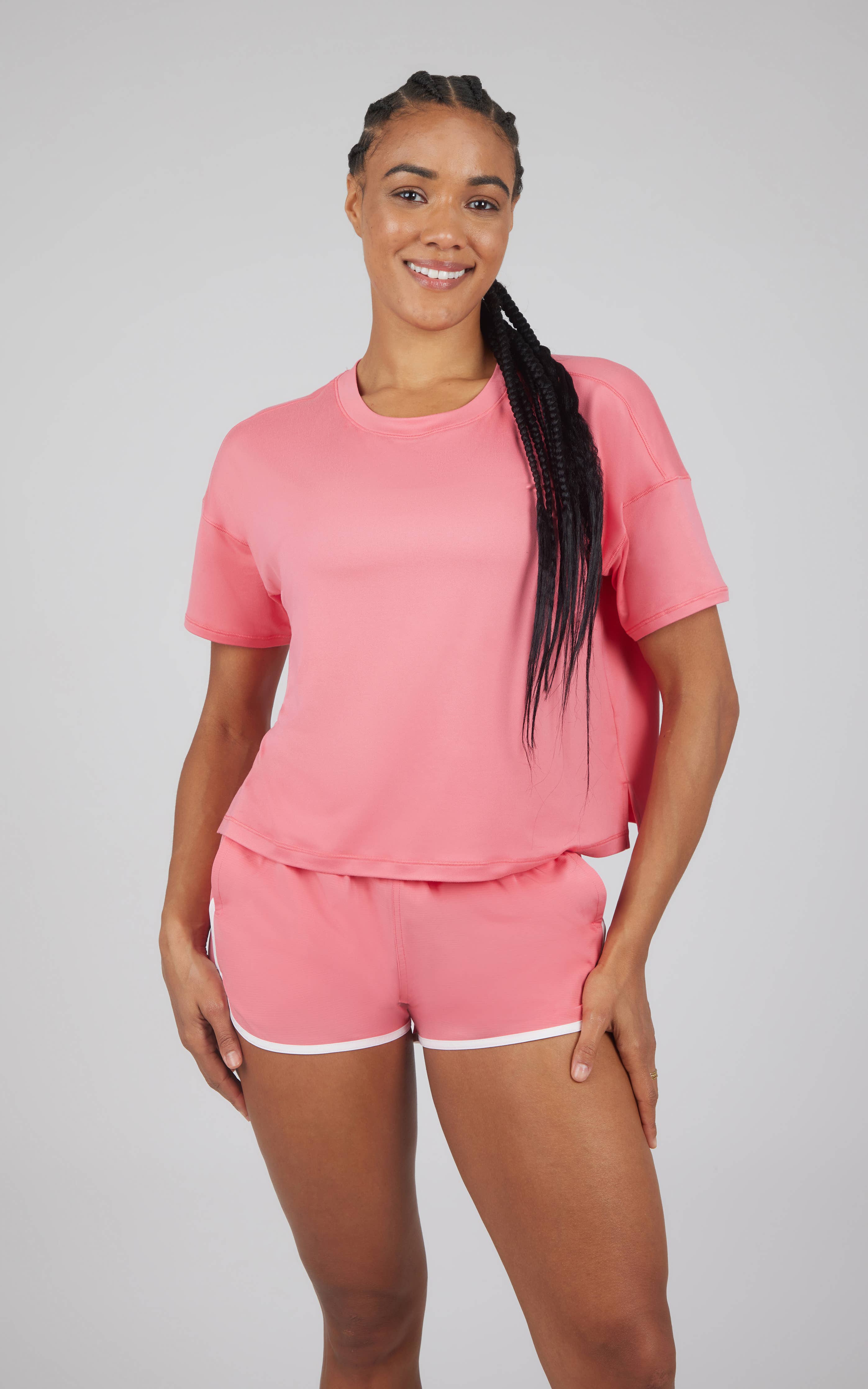 Women's Super Soft Boxy Tee and Running Short Set