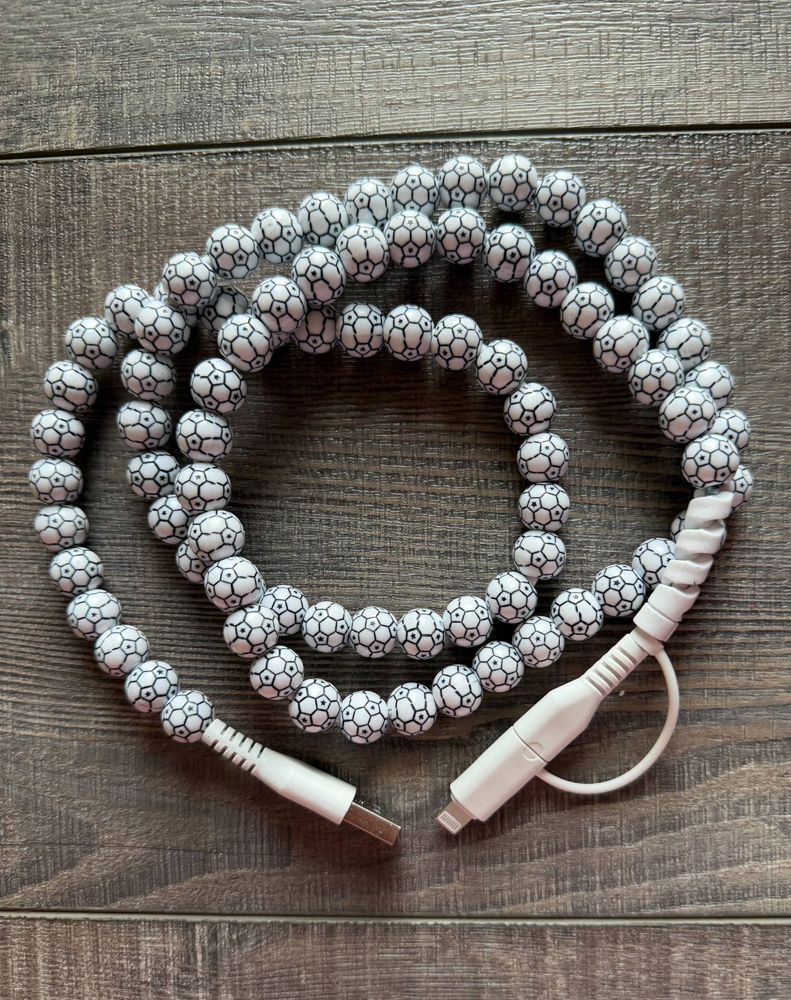 Beaded Phone Charger with Lightning & USB-C Cable Sports