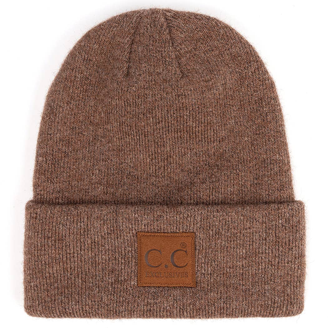 Heather Knit Classic Beanie Hat