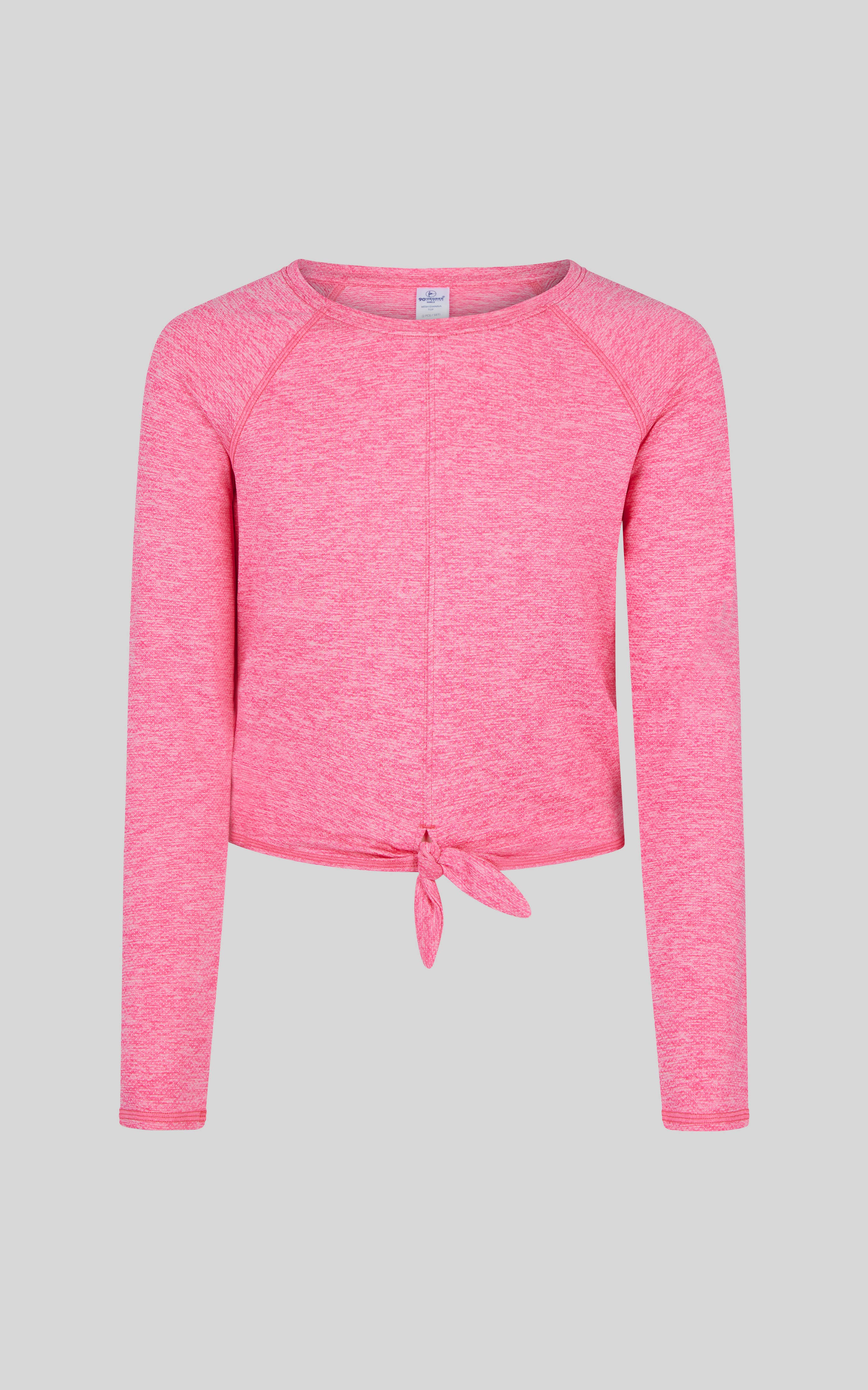 Girls Mesh Tie Front Top