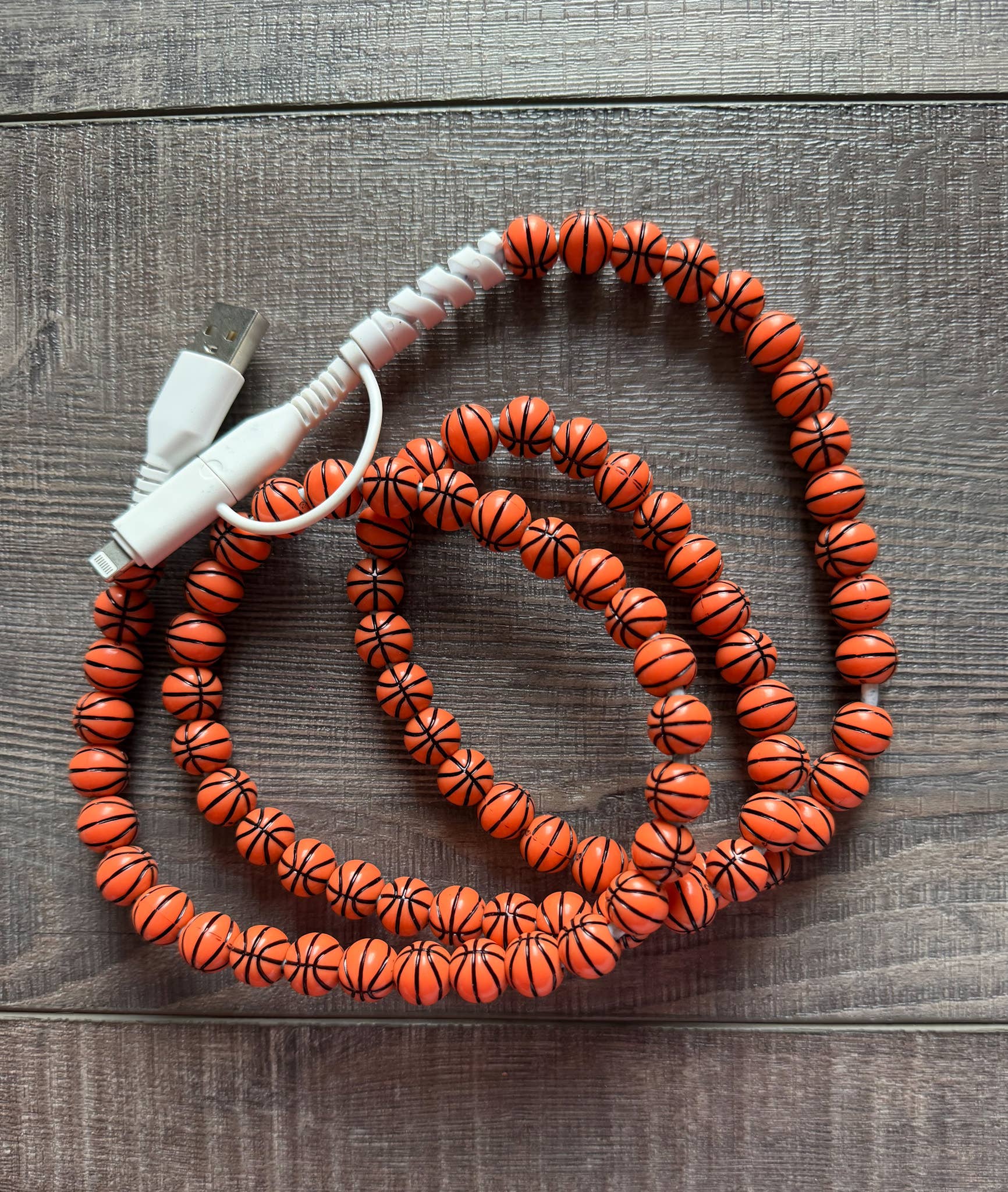 Beaded Phone Charger with Lightning & USB-C Cable Sports