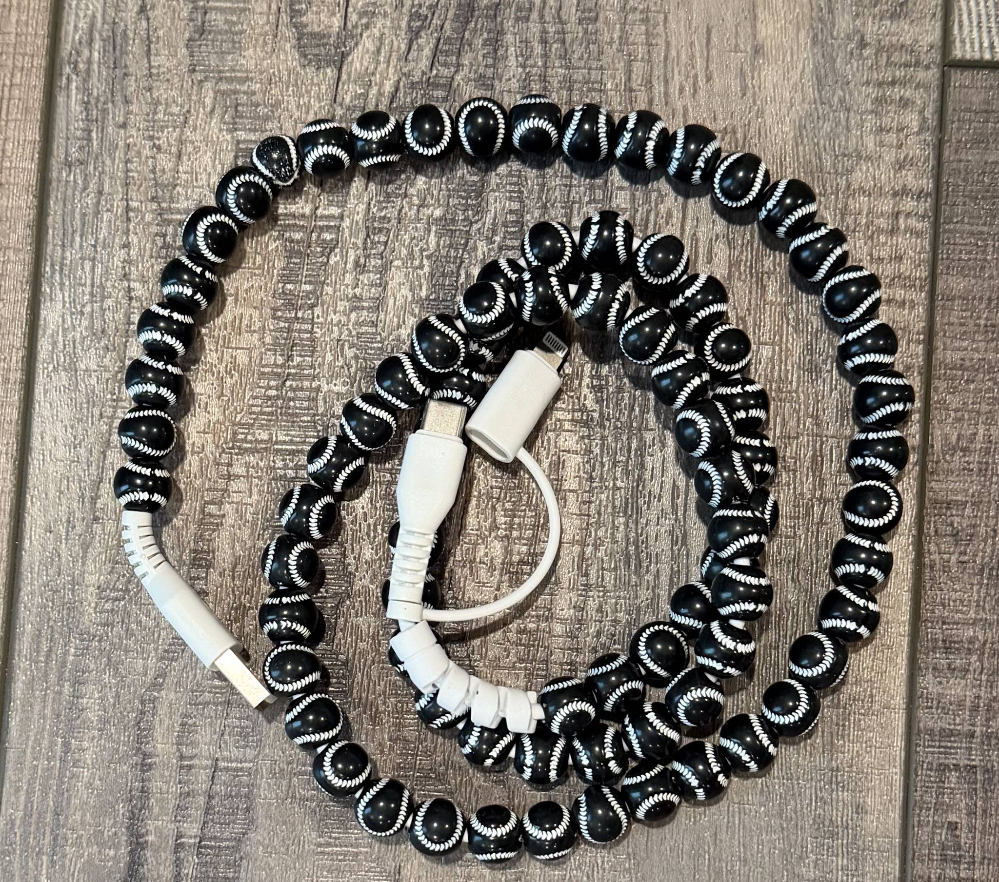 Beaded Phone Charger with Lightning & USB-C Cable Sports