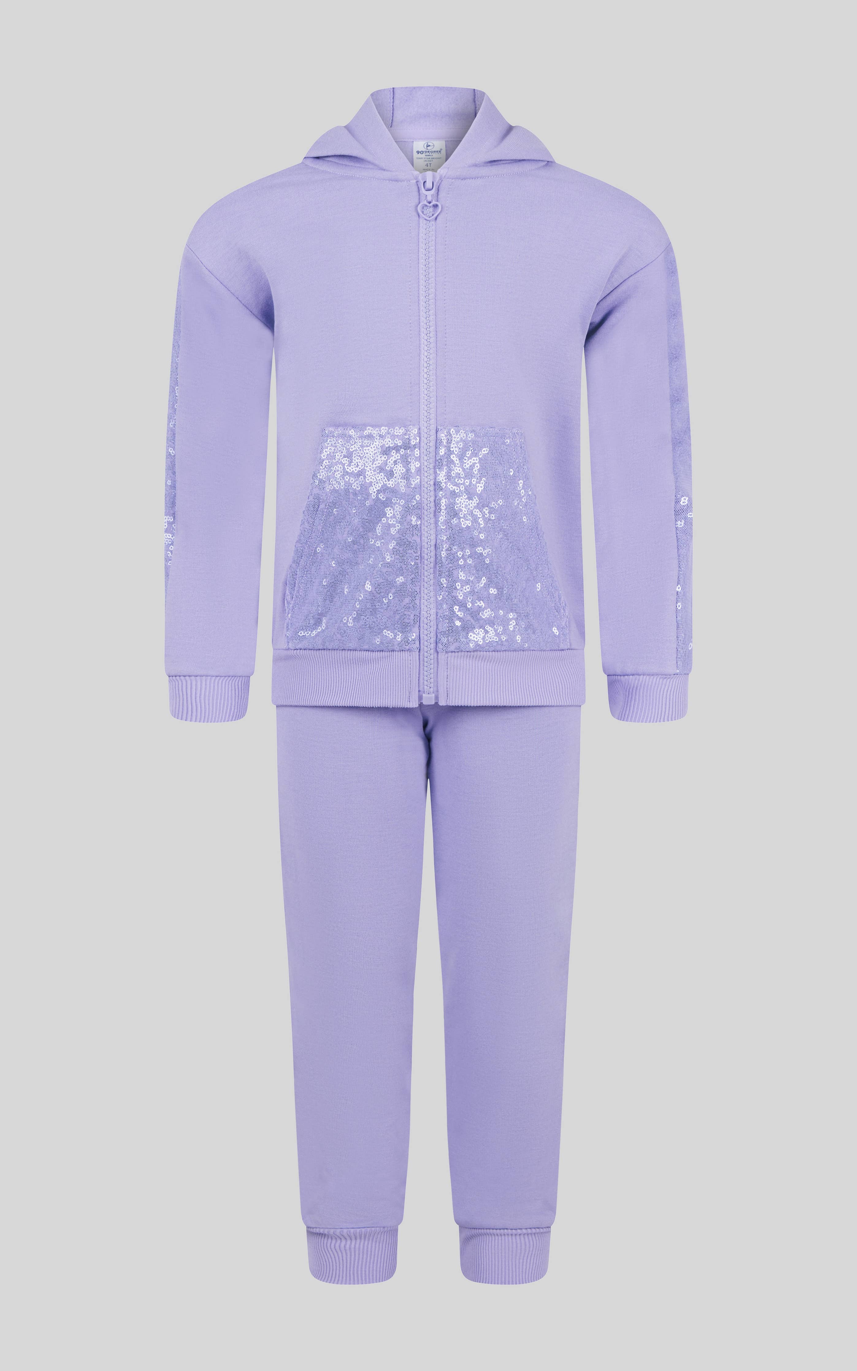 Toddler Girls Sequin Hoodie Jacket and Jogger Set