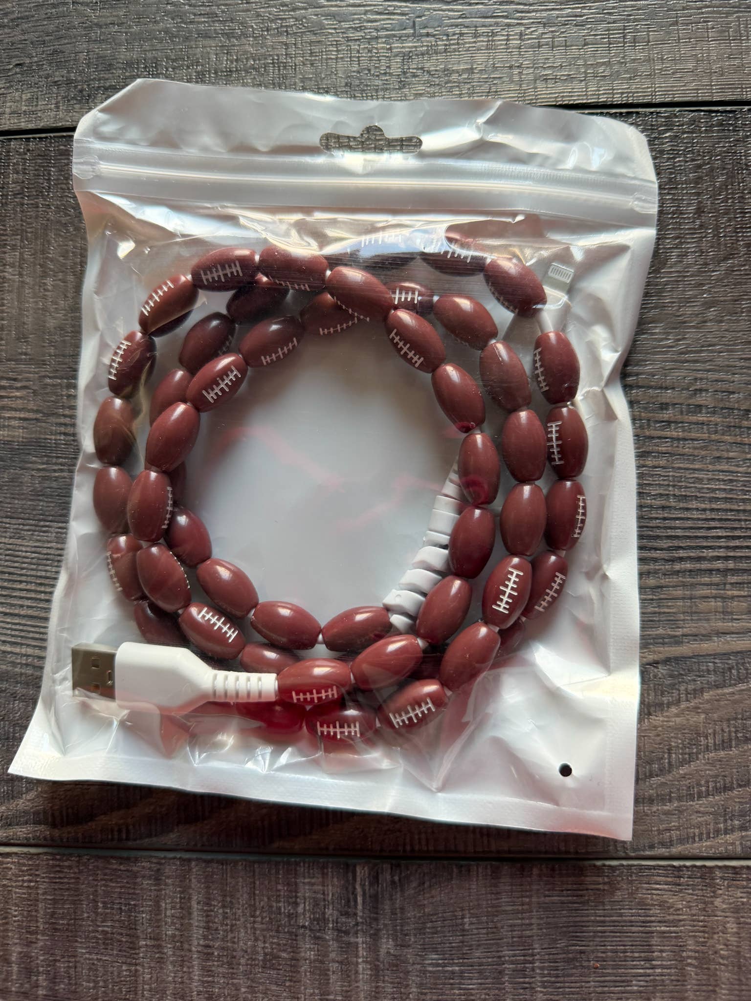 Beaded Phone Charger with Lightning & USB-C Cable Sports