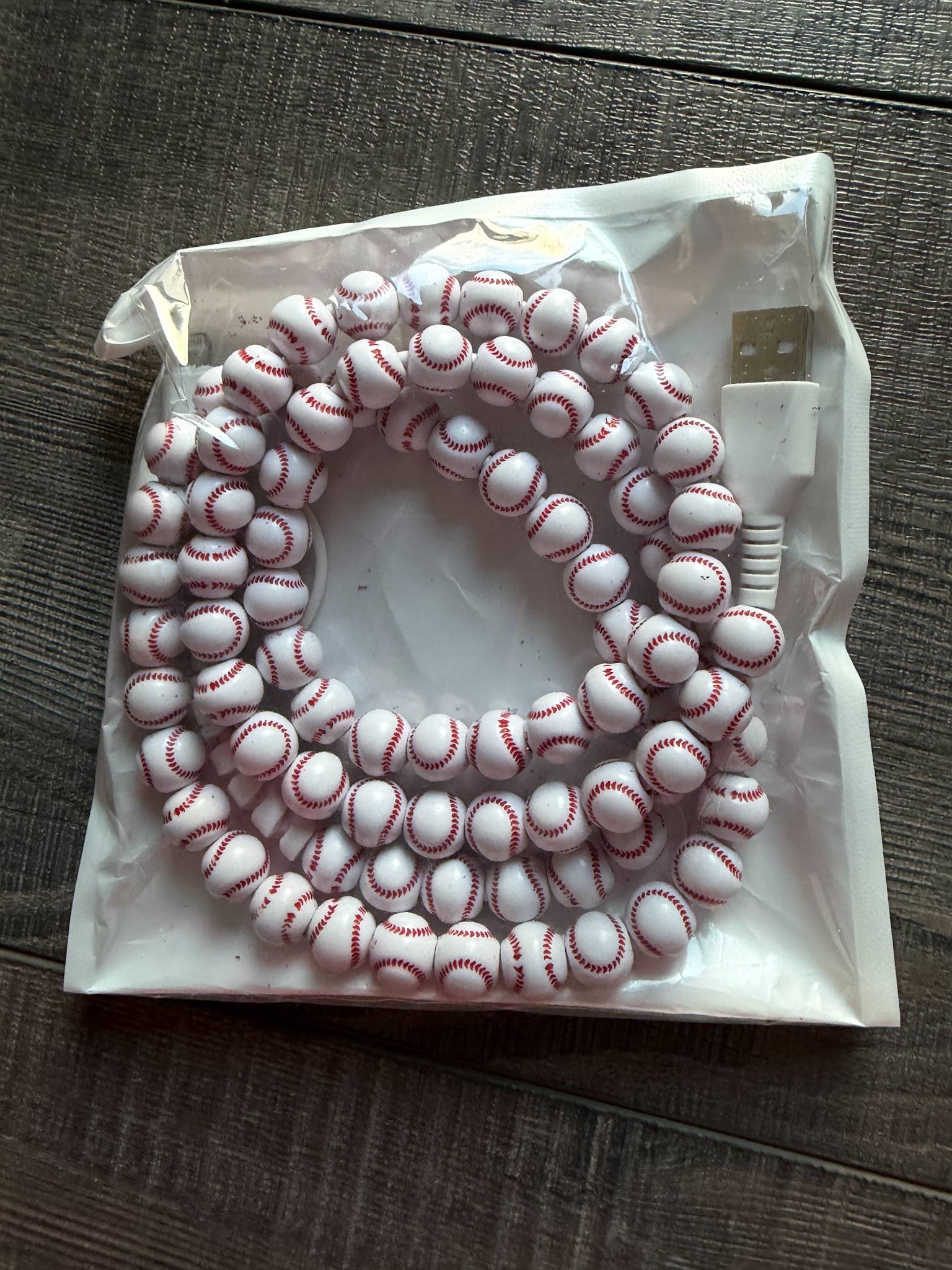 Beaded Phone Charger with Lightning & USB-C Cable Sports