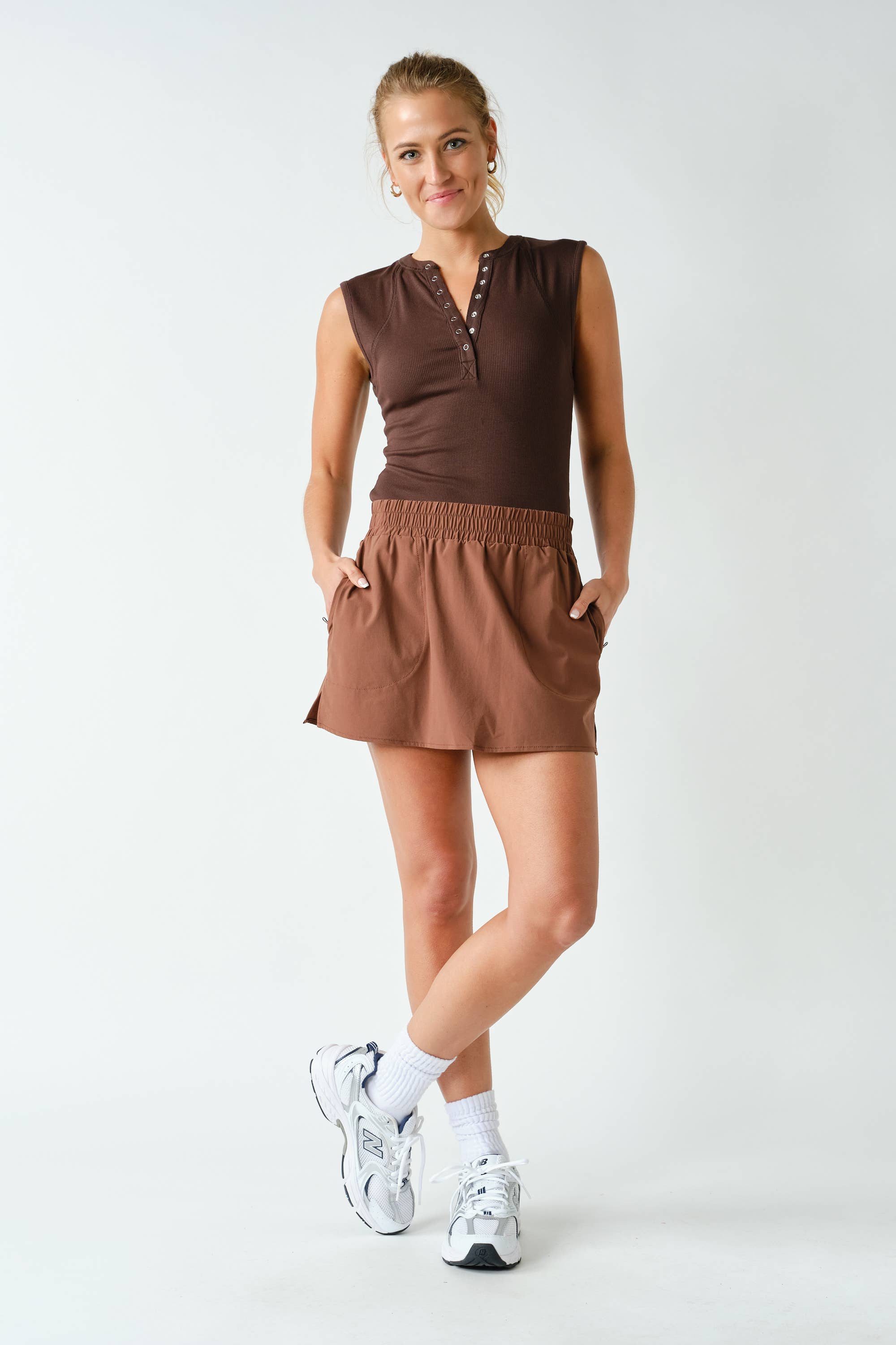 Melissa Essential Micro-Ribbed Henley Tank Top