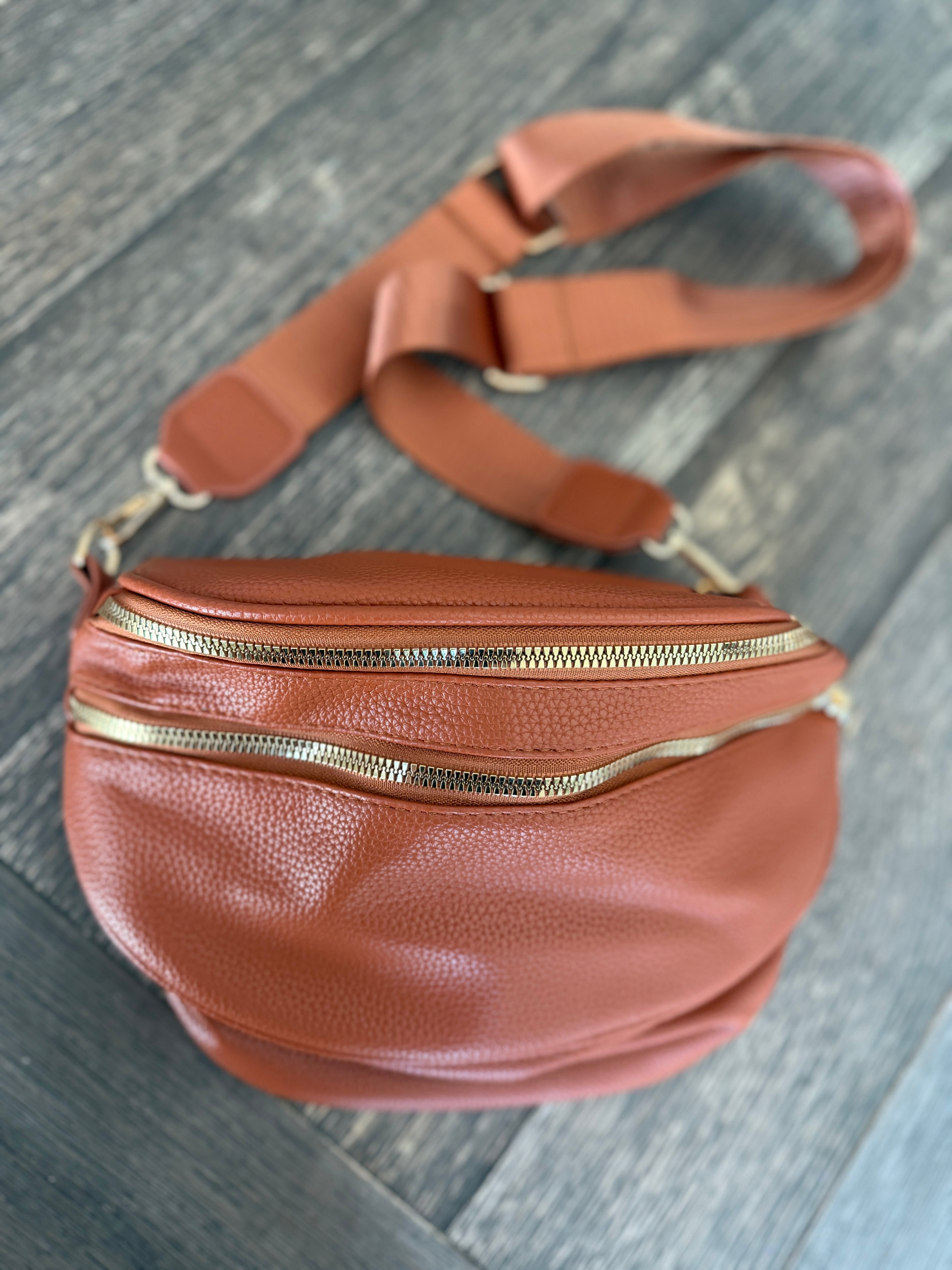 Vegan Leather Multi Pocket Crossbody Bag