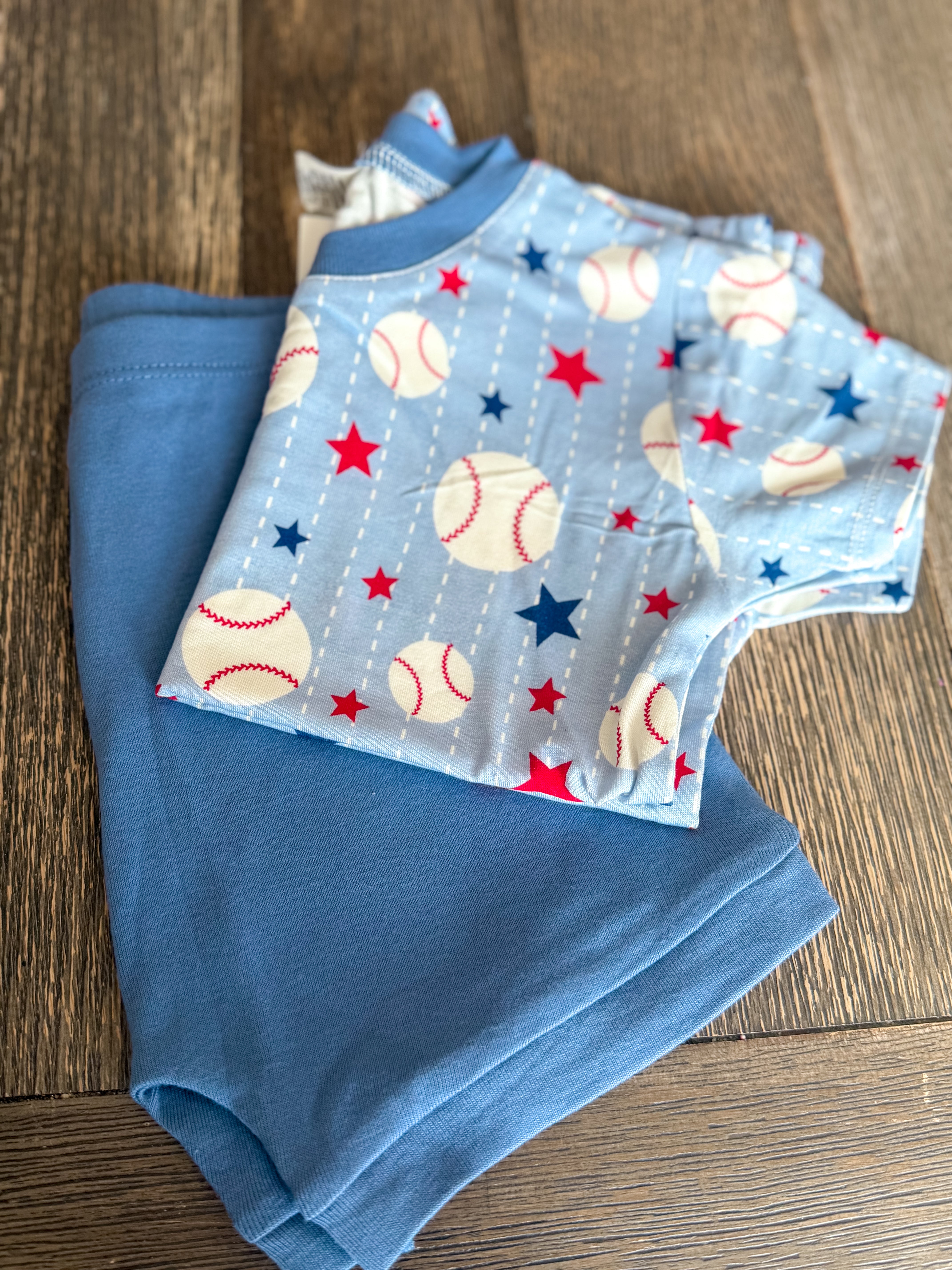 Grand Slam Baseball Bamboo Tee & Cotton Shorts Set for Boys