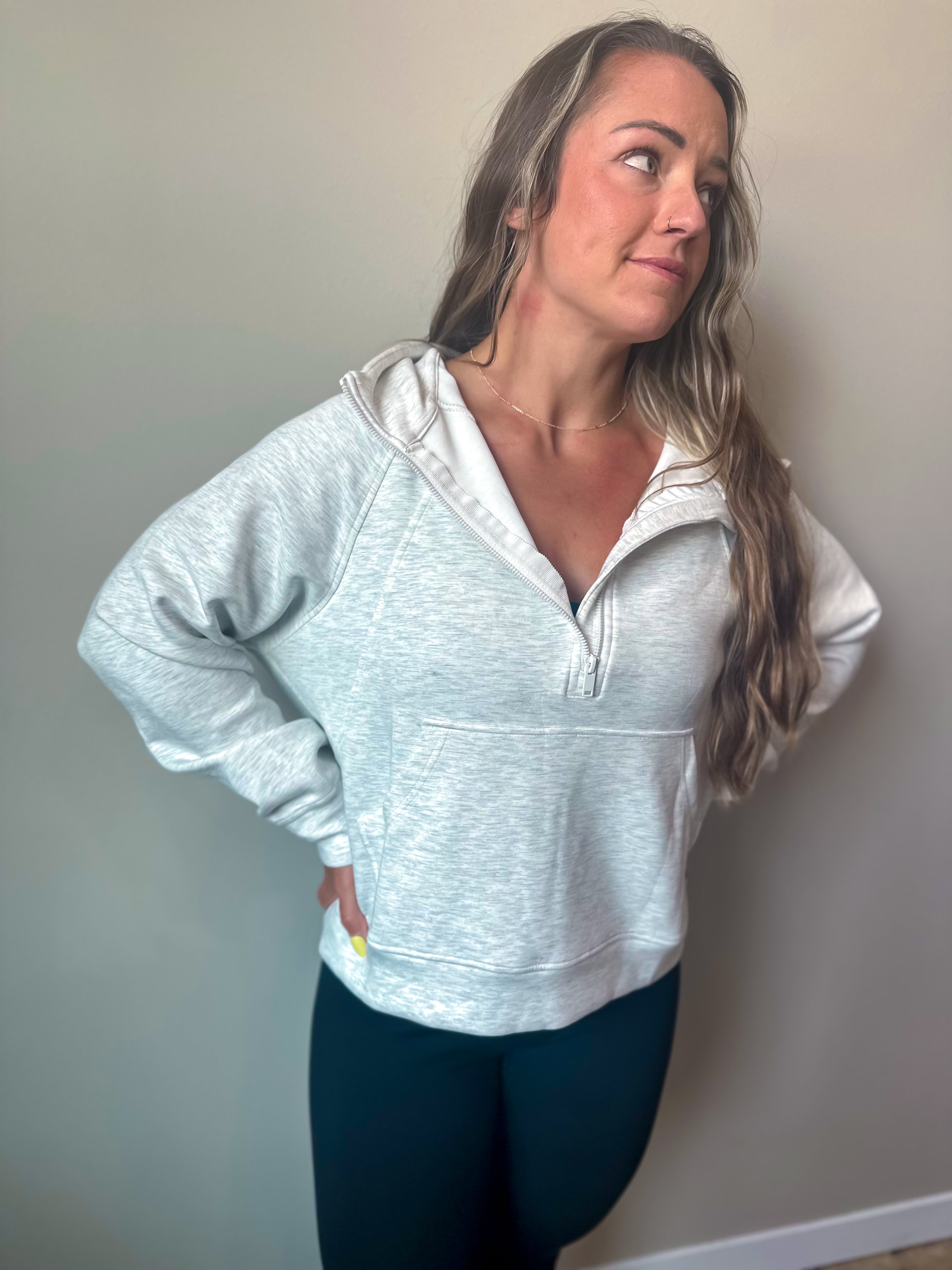 MODAL SCUBA QUARTER ZIP HODDIE JACKET