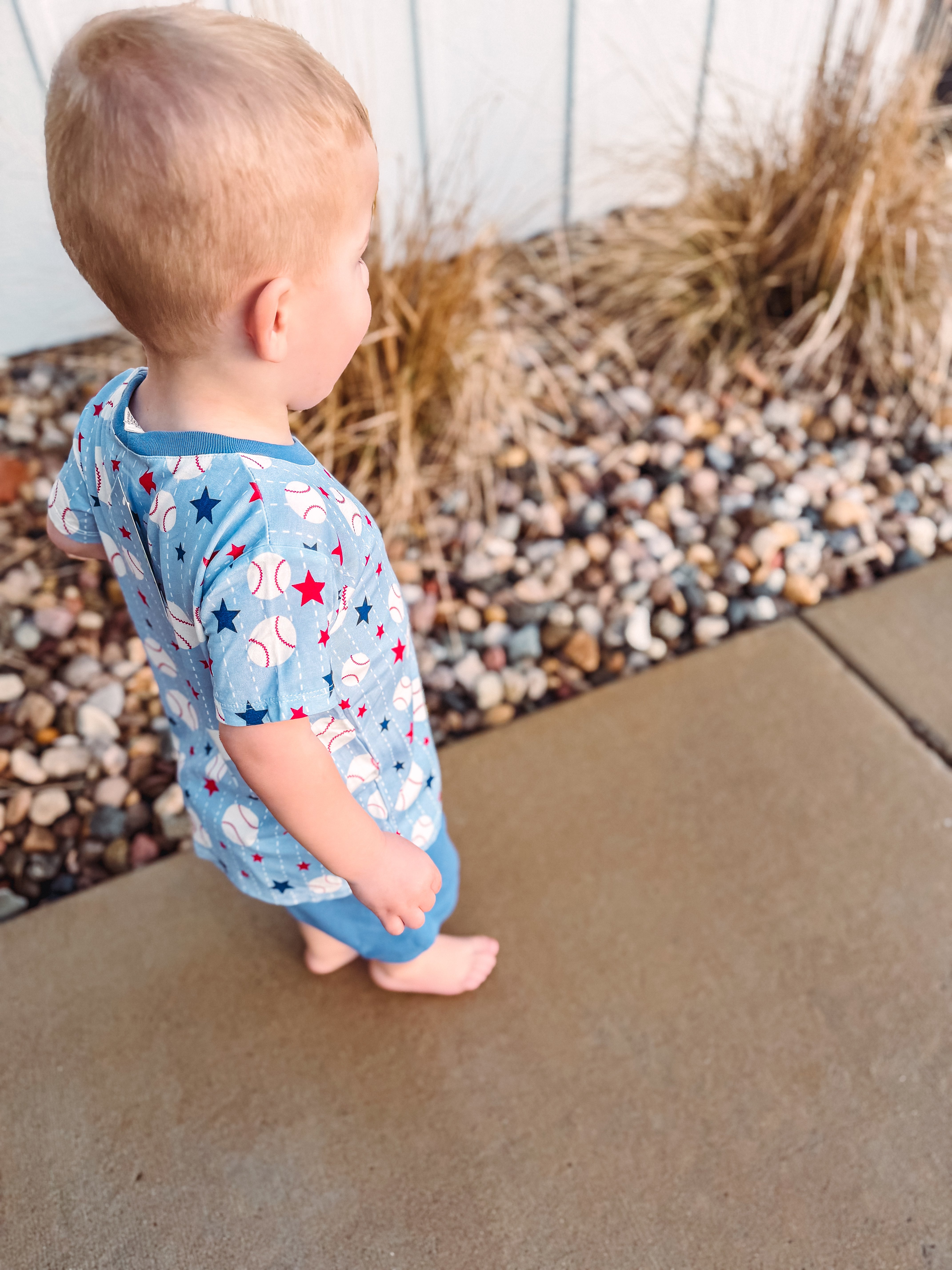 Grand Slam Baseball Bamboo Tee & Cotton Shorts Set for Boys
