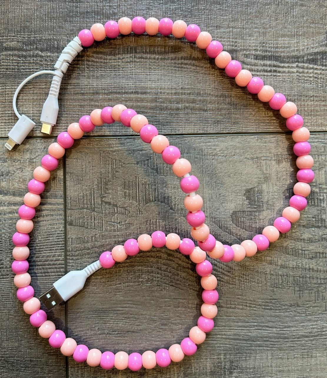 Beaded Phone Charger with Lightning & USB-C Cable