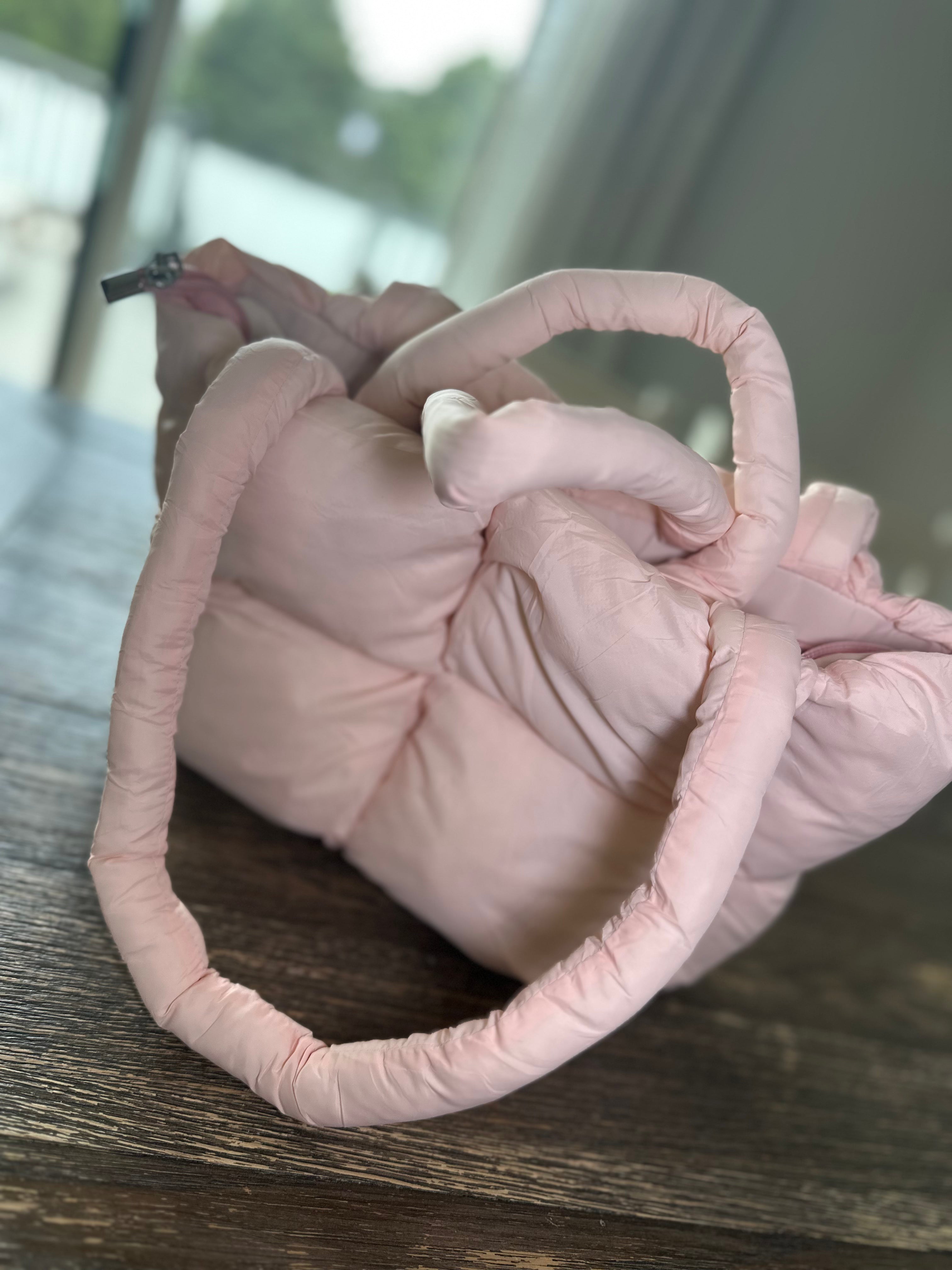 Simple Puffer Tote Bag Solid Color Soft Handbag