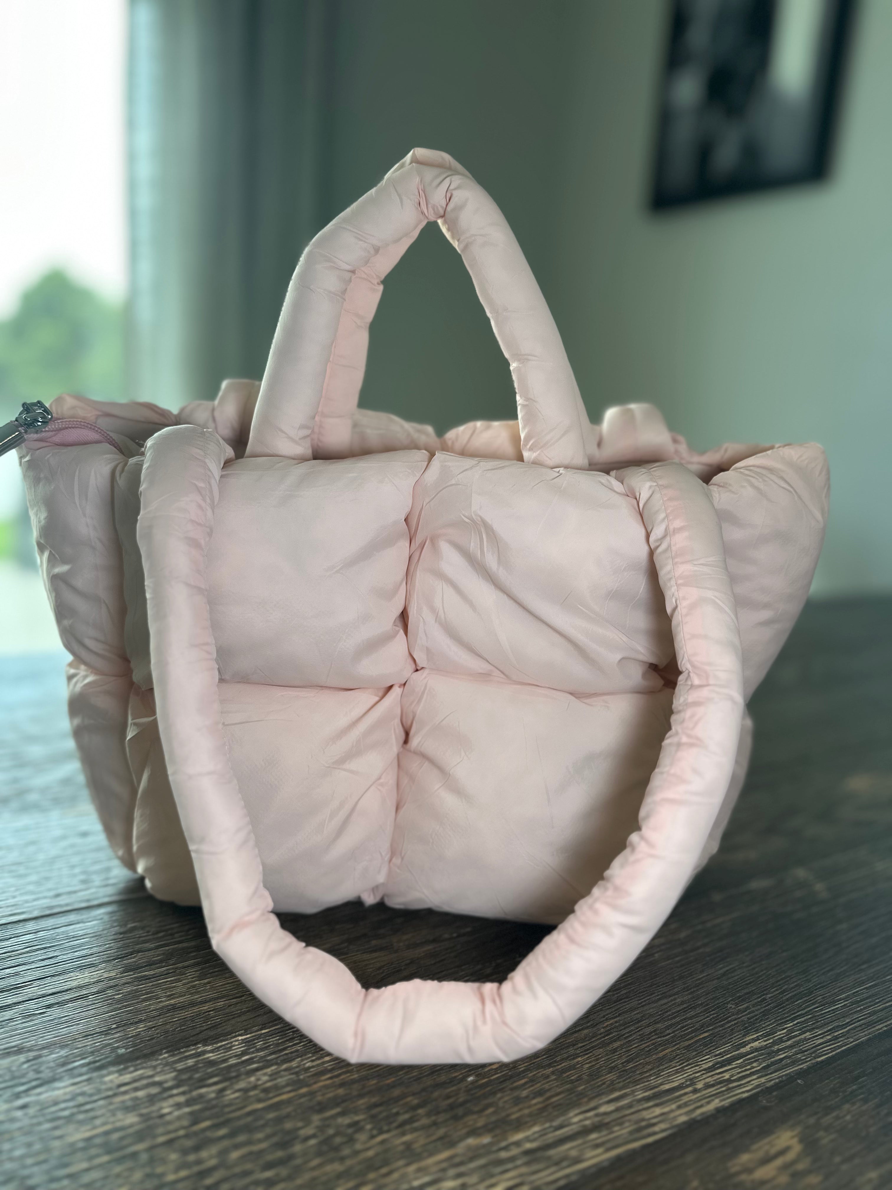 Simple Puffer Tote Bag Solid Color Soft Handbag