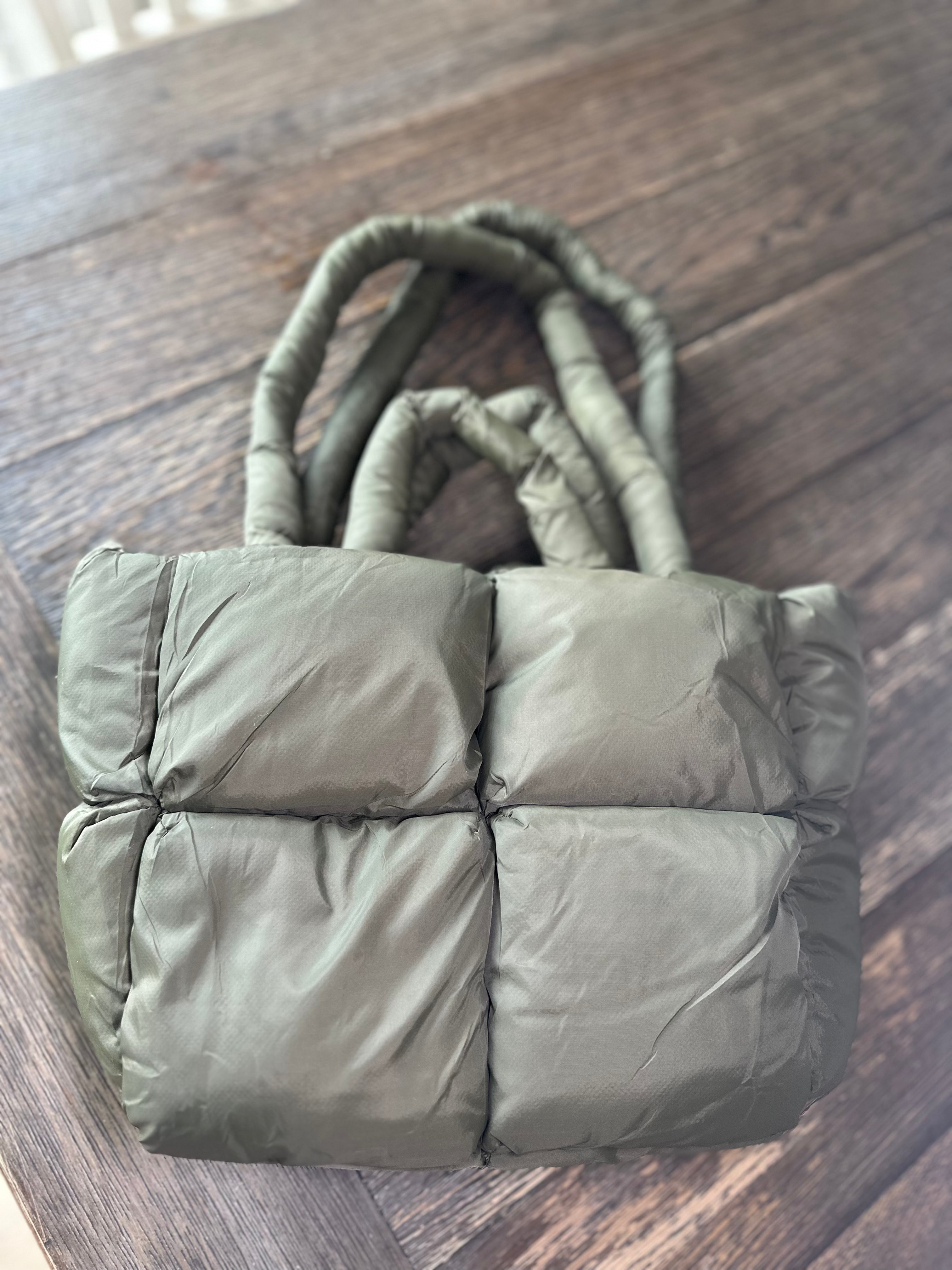 Simple Puffer Tote Bag Solid Color Soft Handbag