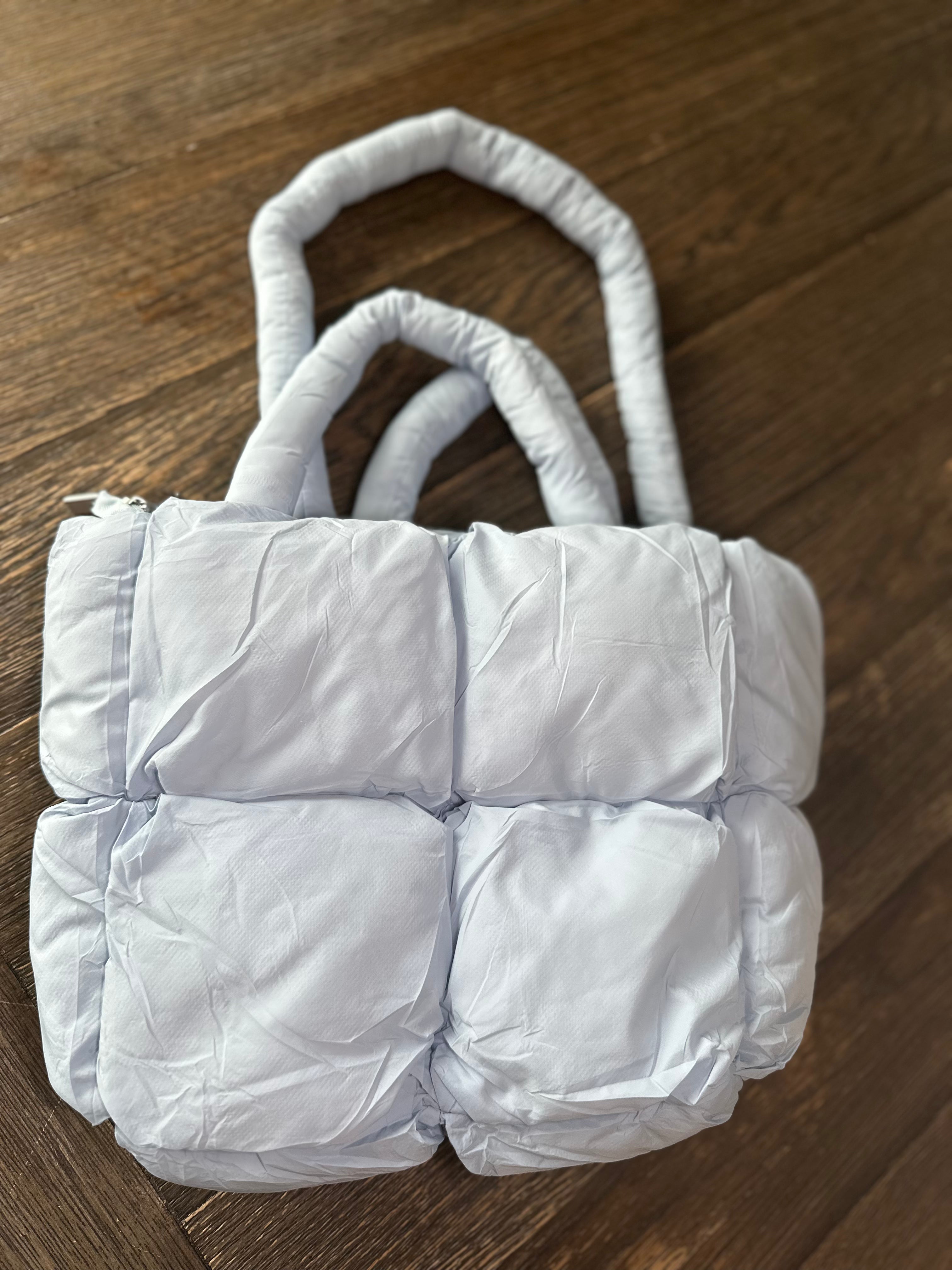 Simple Puffer Tote Bag Solid Color Soft Handbag