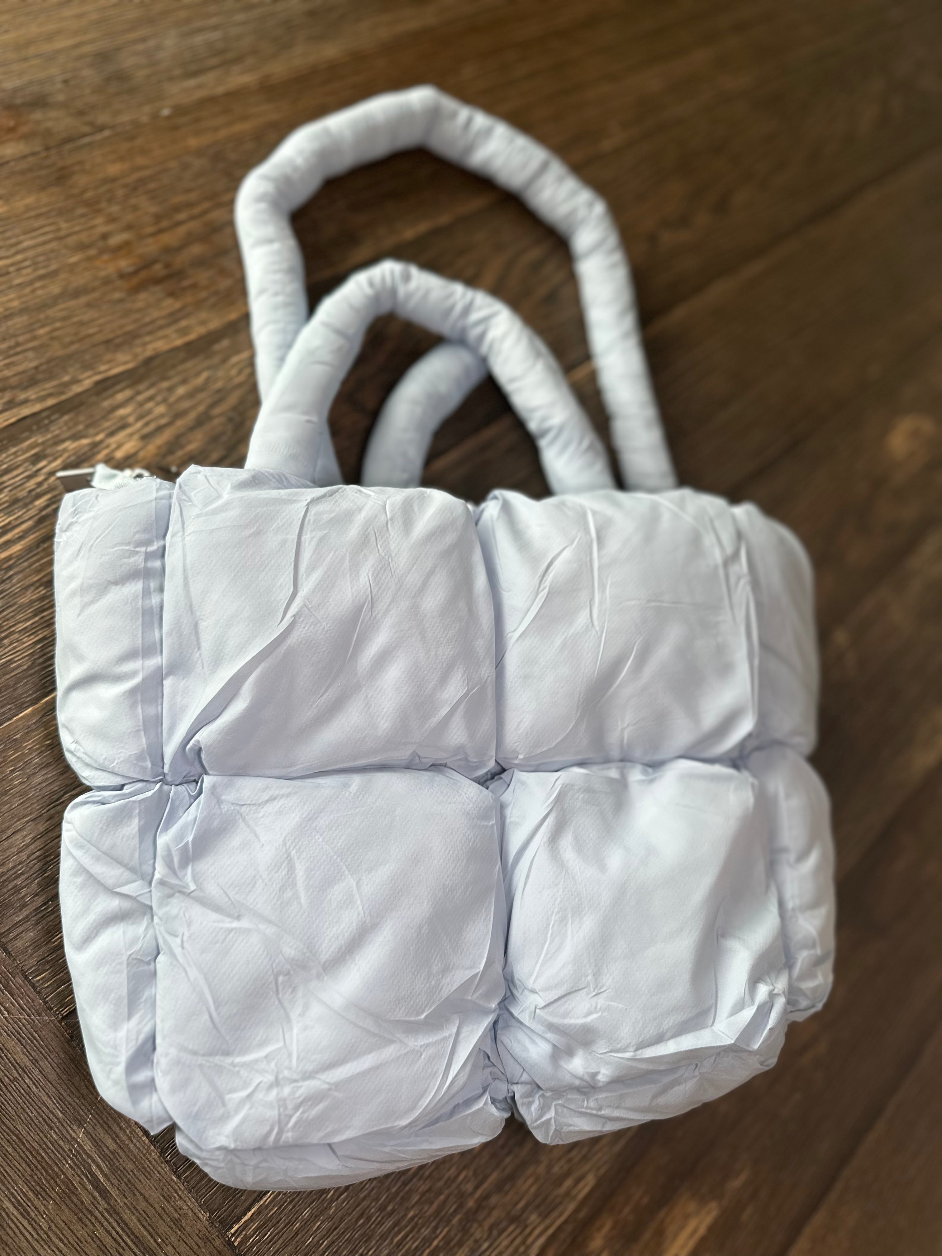 Simple Puffer Tote Bag Solid Color Soft Handbag