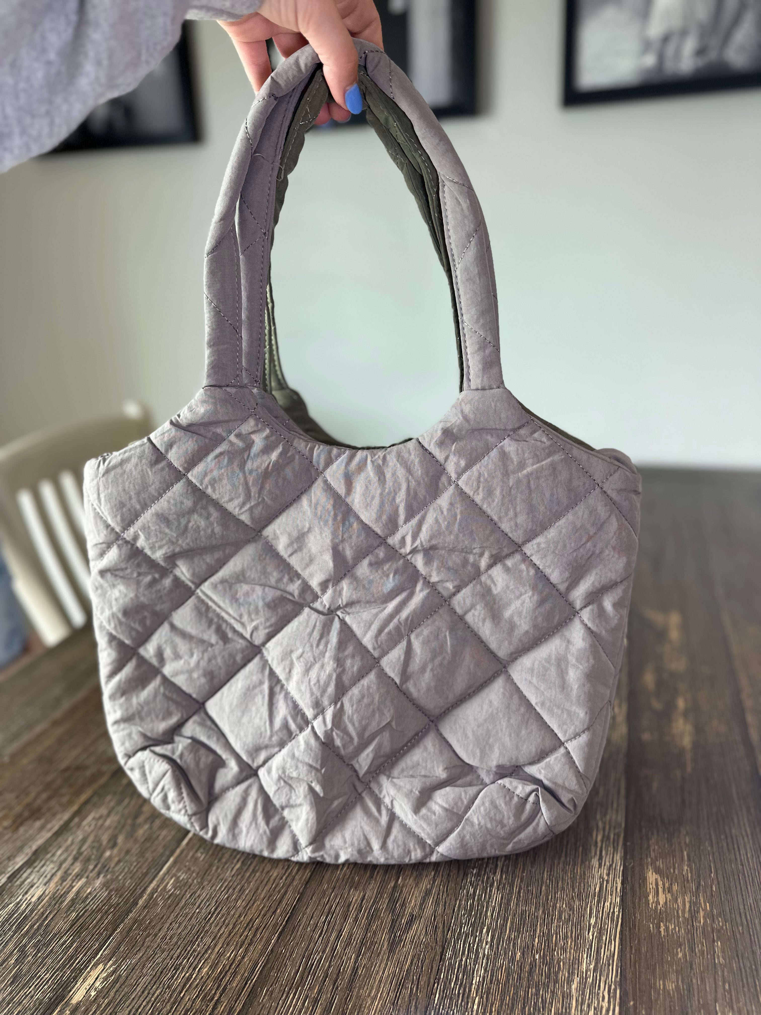 Solid Color Large Capacity Puffer Handbag