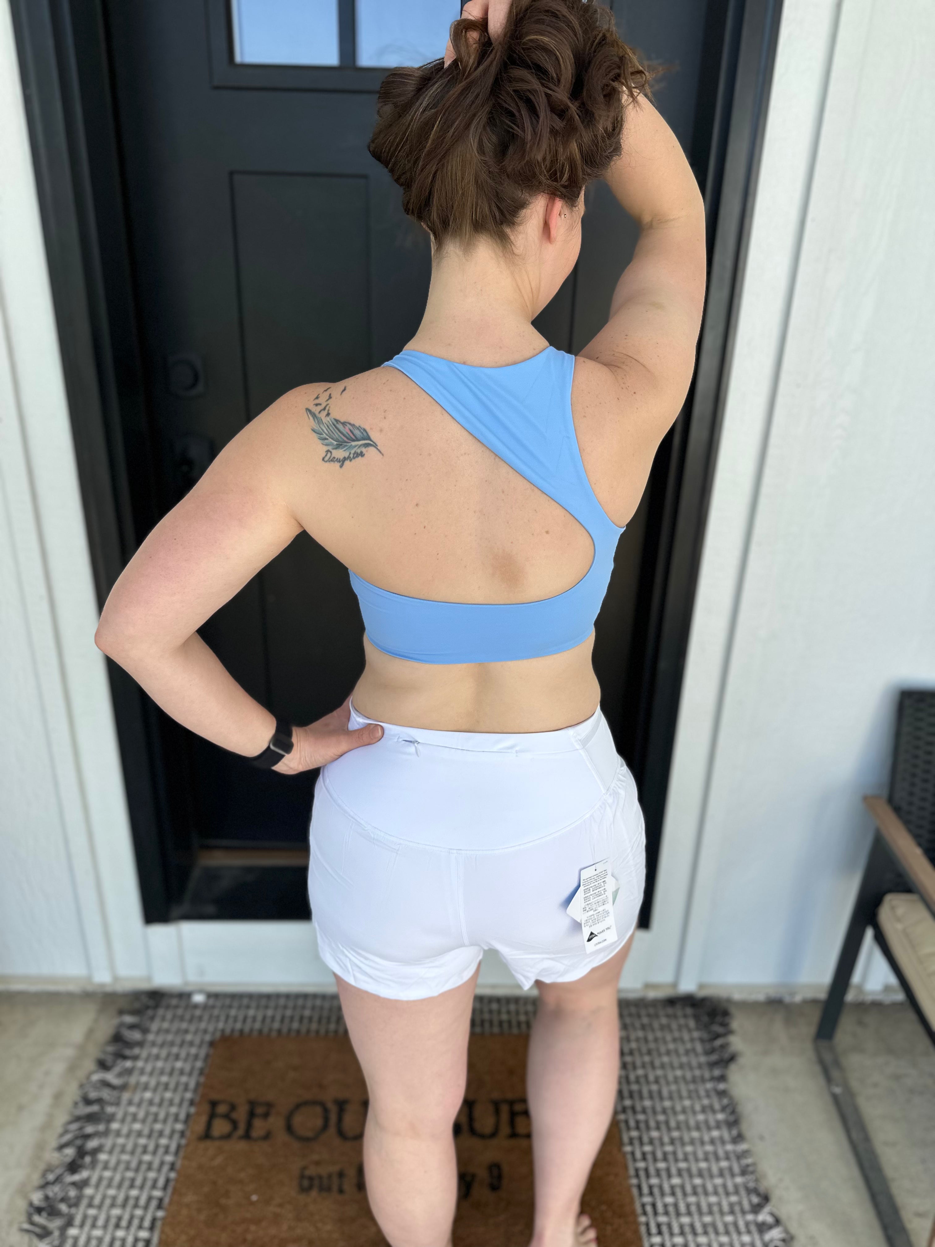 SOLID COLOR FULL-WRAP SPORTS BRA