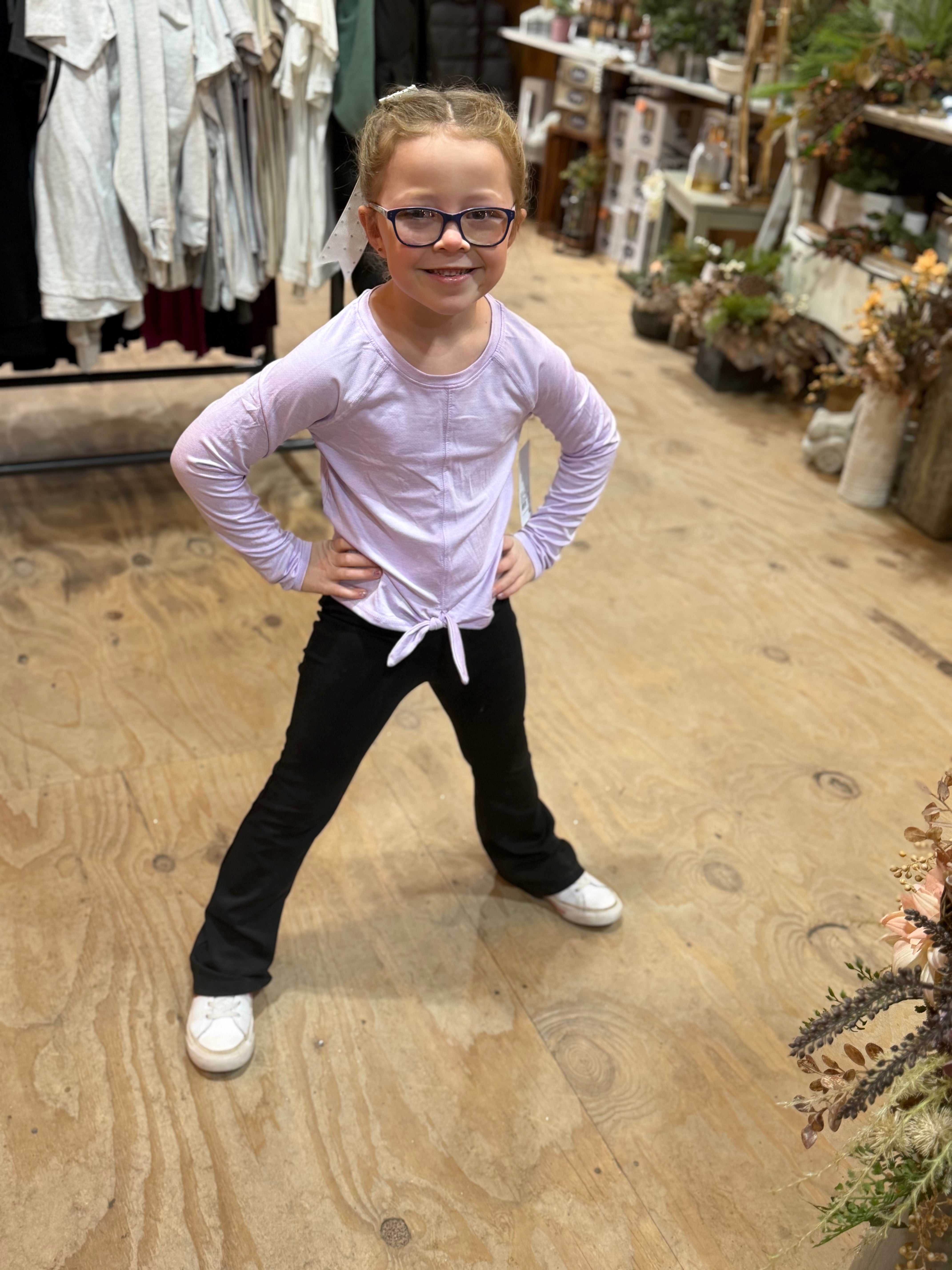 Girls Mesh Tie Front Top