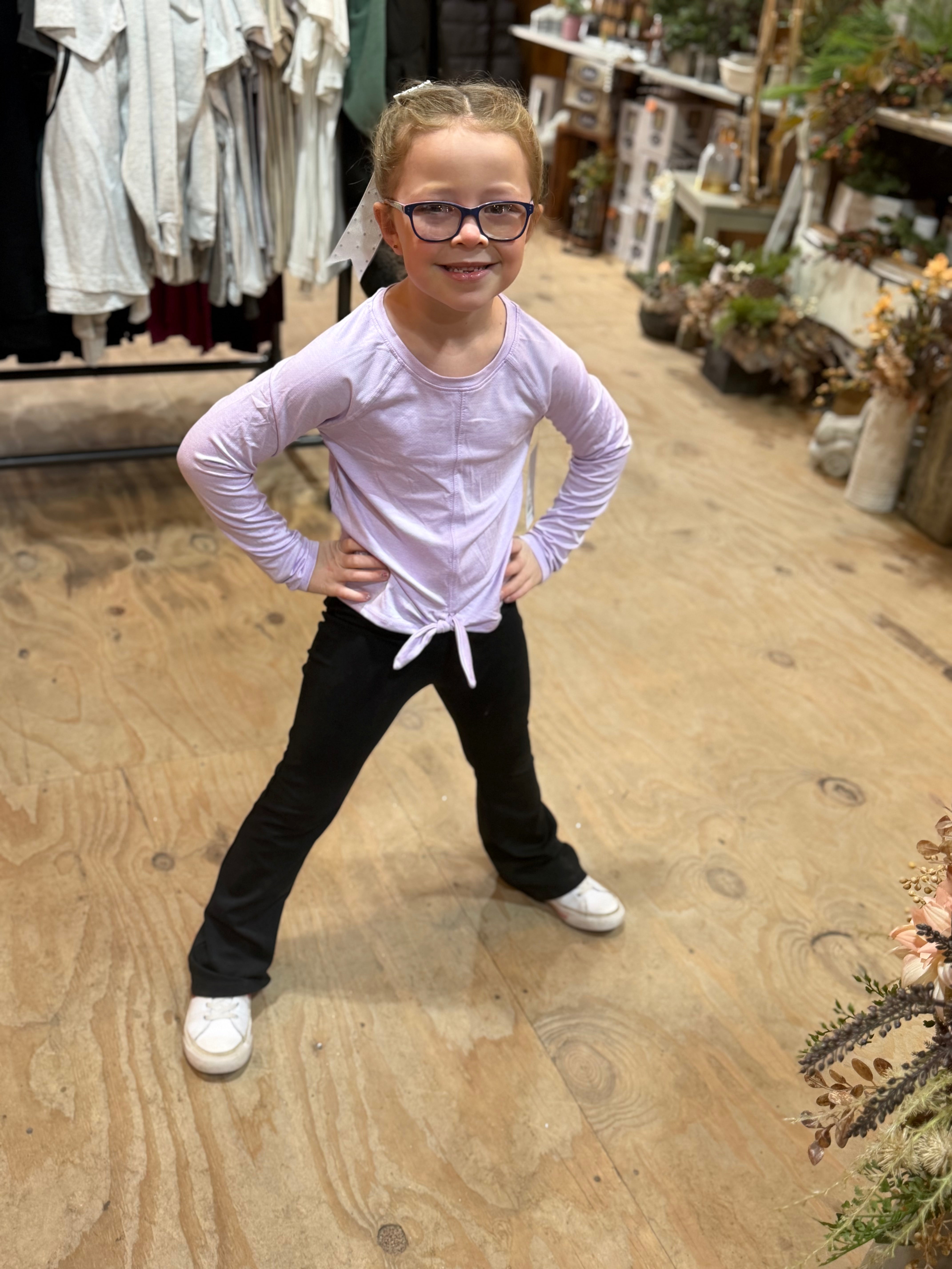 Girls Mesh Tie Front Top