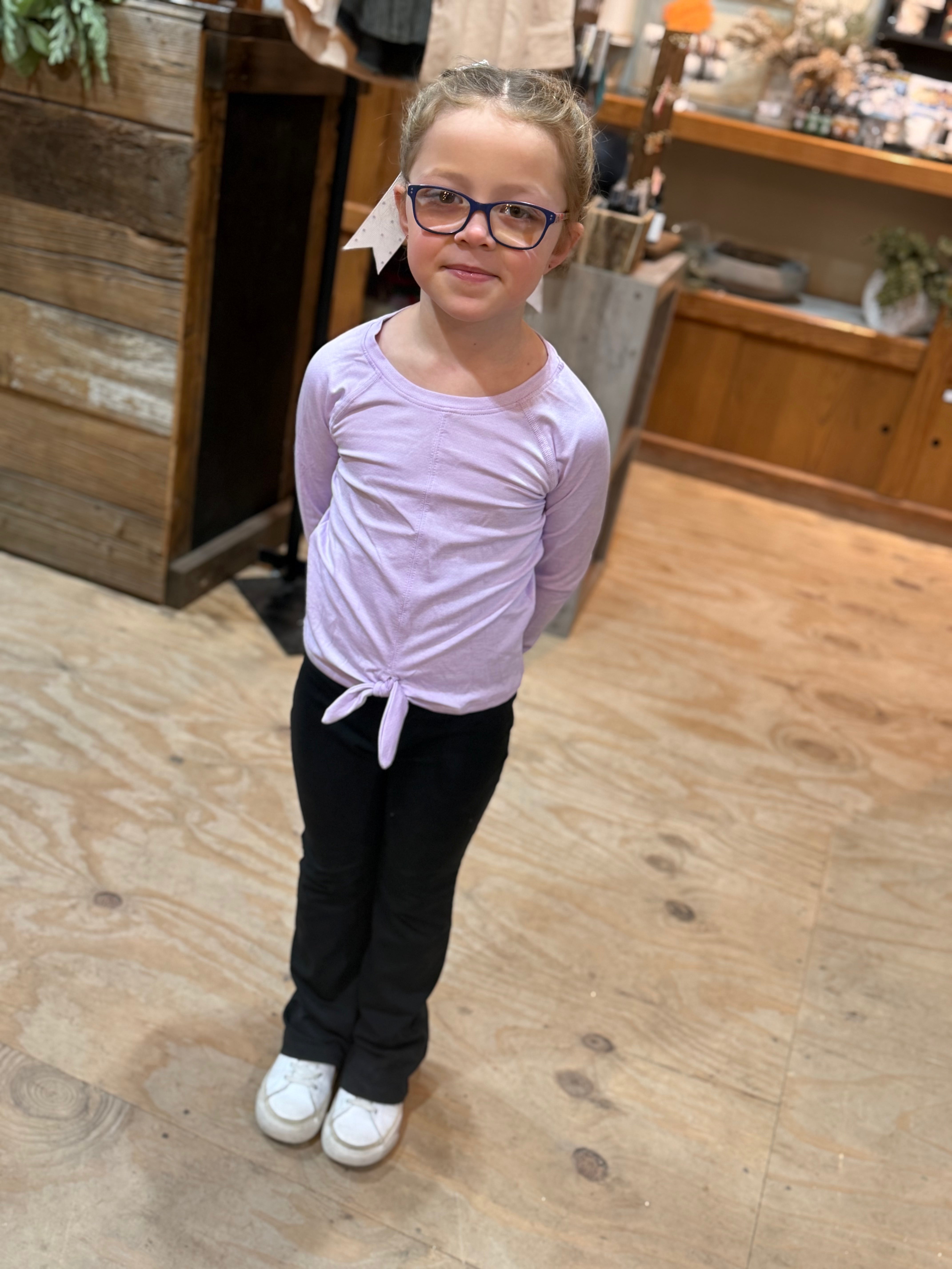 Girls Mesh Tie Front Top
