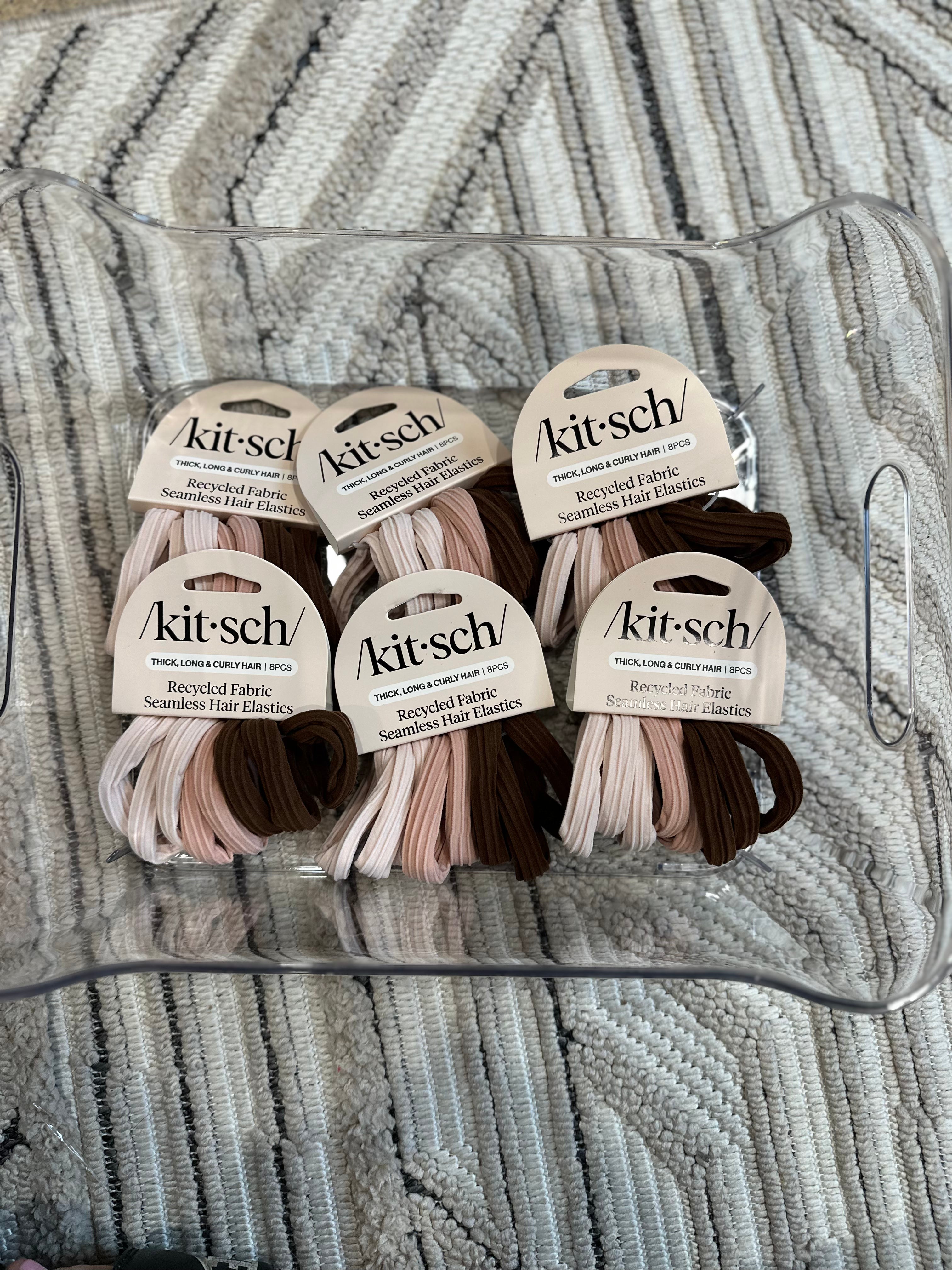 Recycled Seamless Hair Elastics 8pc Set- Rosewood