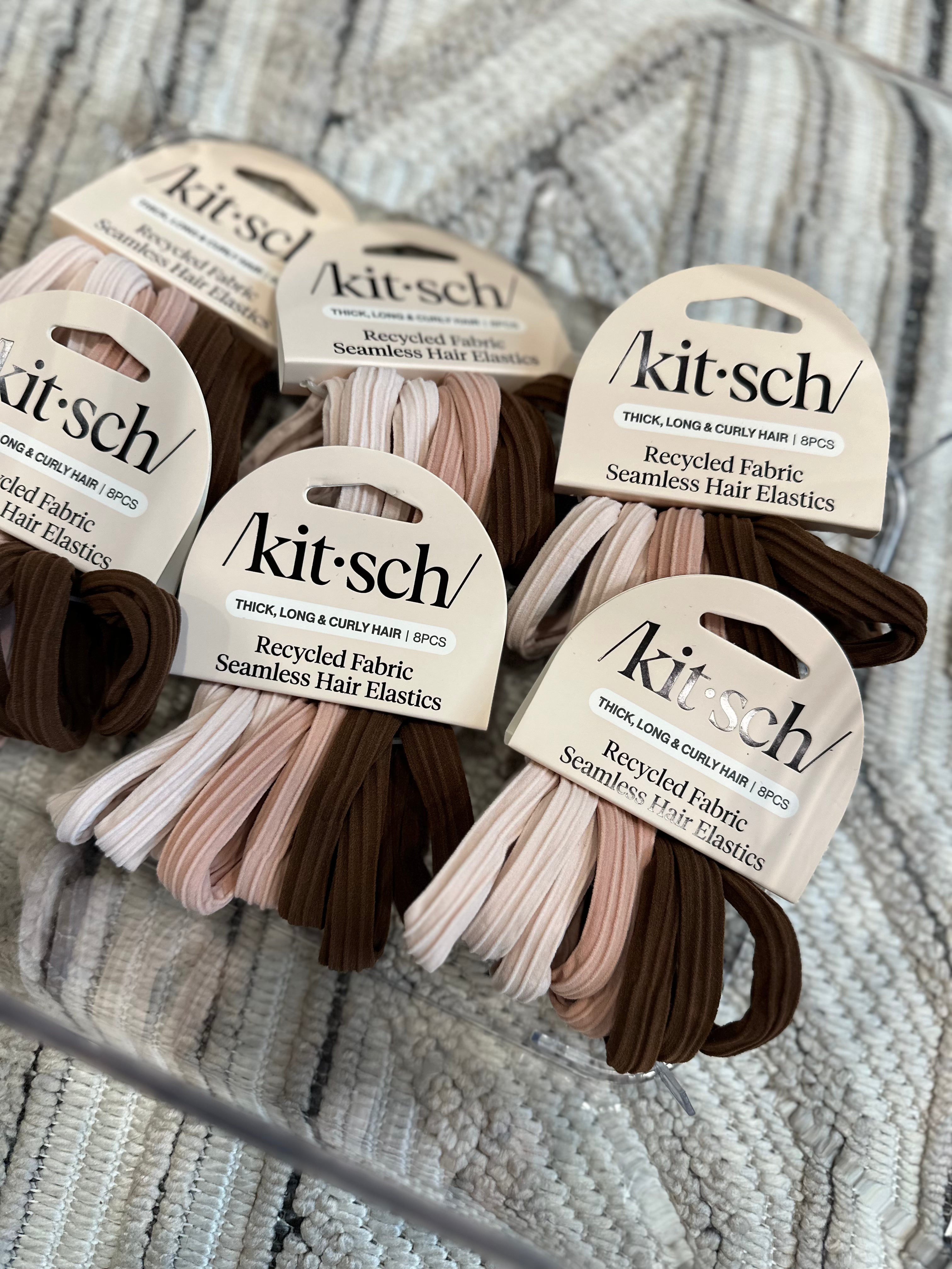 Recycled Seamless Hair Elastics 8pc Set- Rosewood